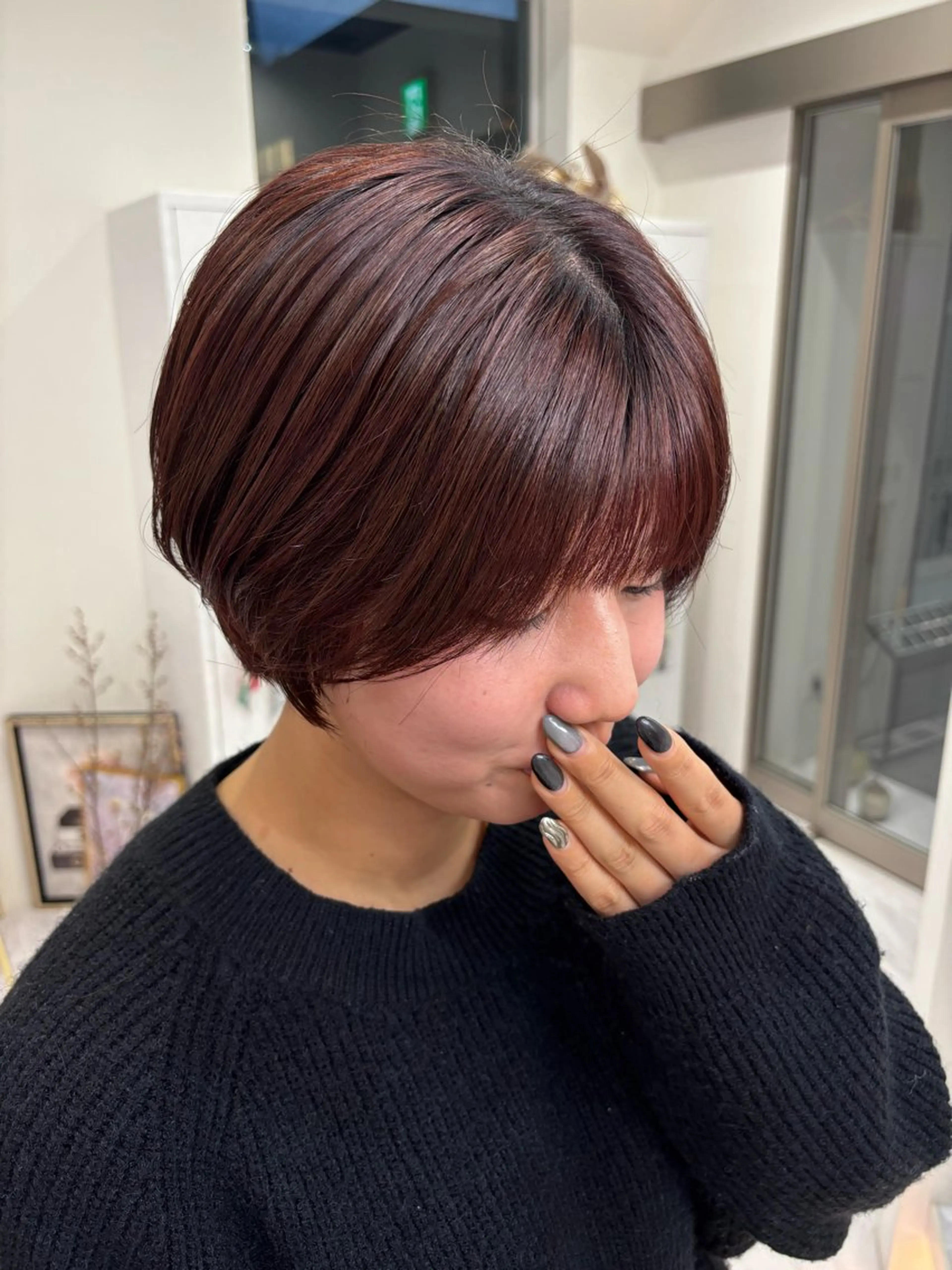 ショート カラー SAYAKA 🍒／ボブ／暖色のヘアスタイル