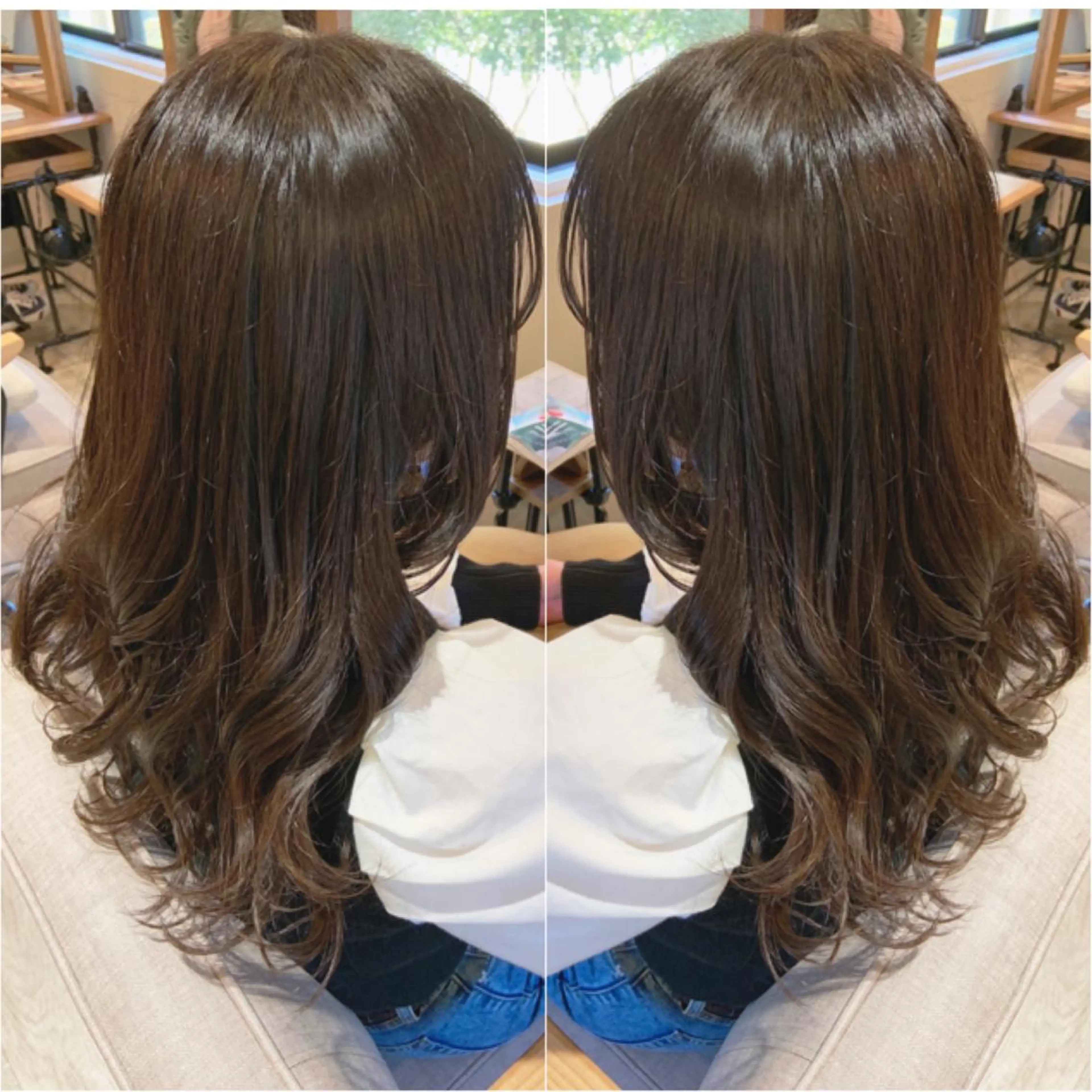 セミロング カラー ヘアアレンジ ショコラグレージュ グレージュ ヘアカラー rita atelier 【リタ】所属・韓国hair🦋 Nanaのヘアスタイル