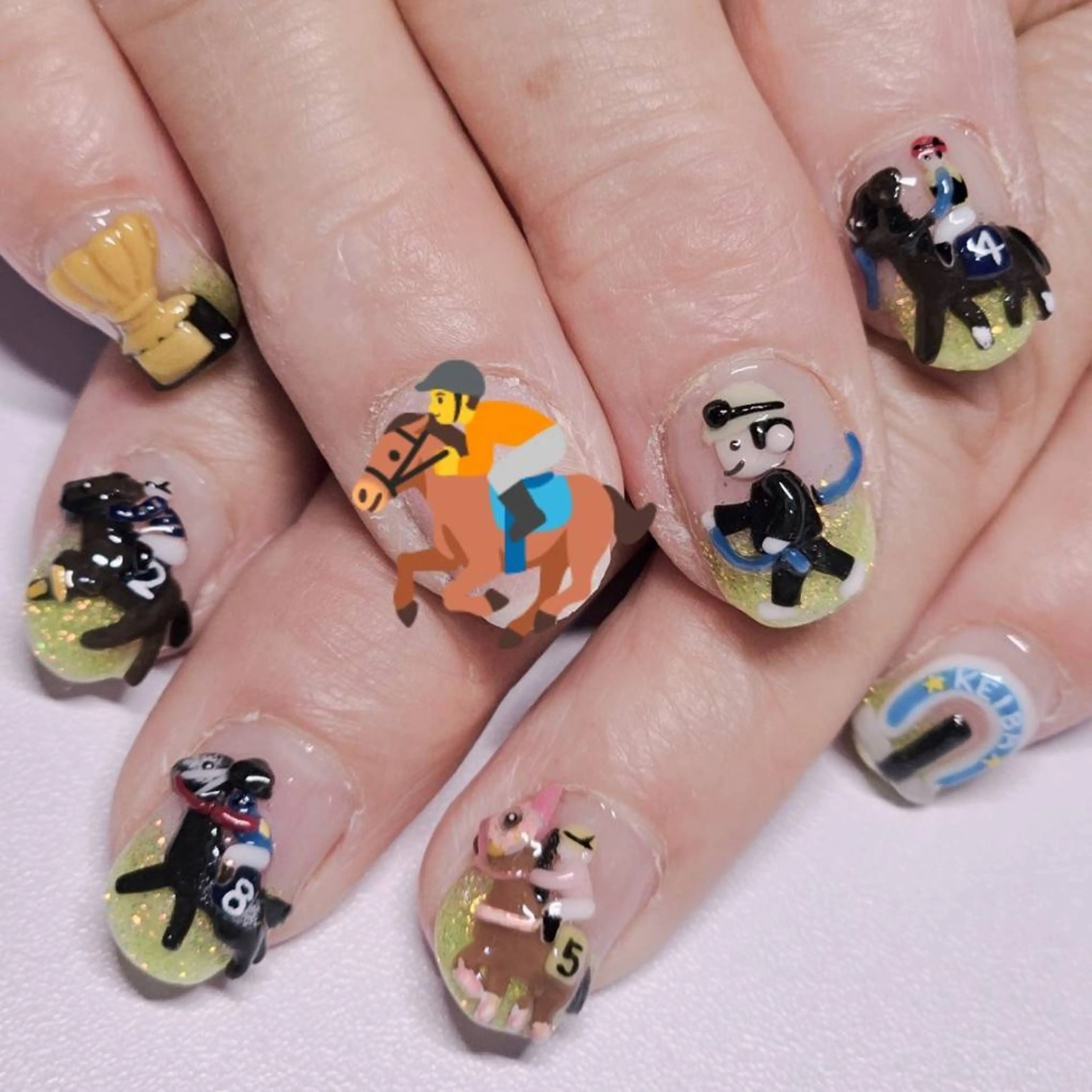 ネイル アートネイル グラデーション グリーン ラメ(グリッター) ハンドネイル よしだ ひろきのネイルデザイン