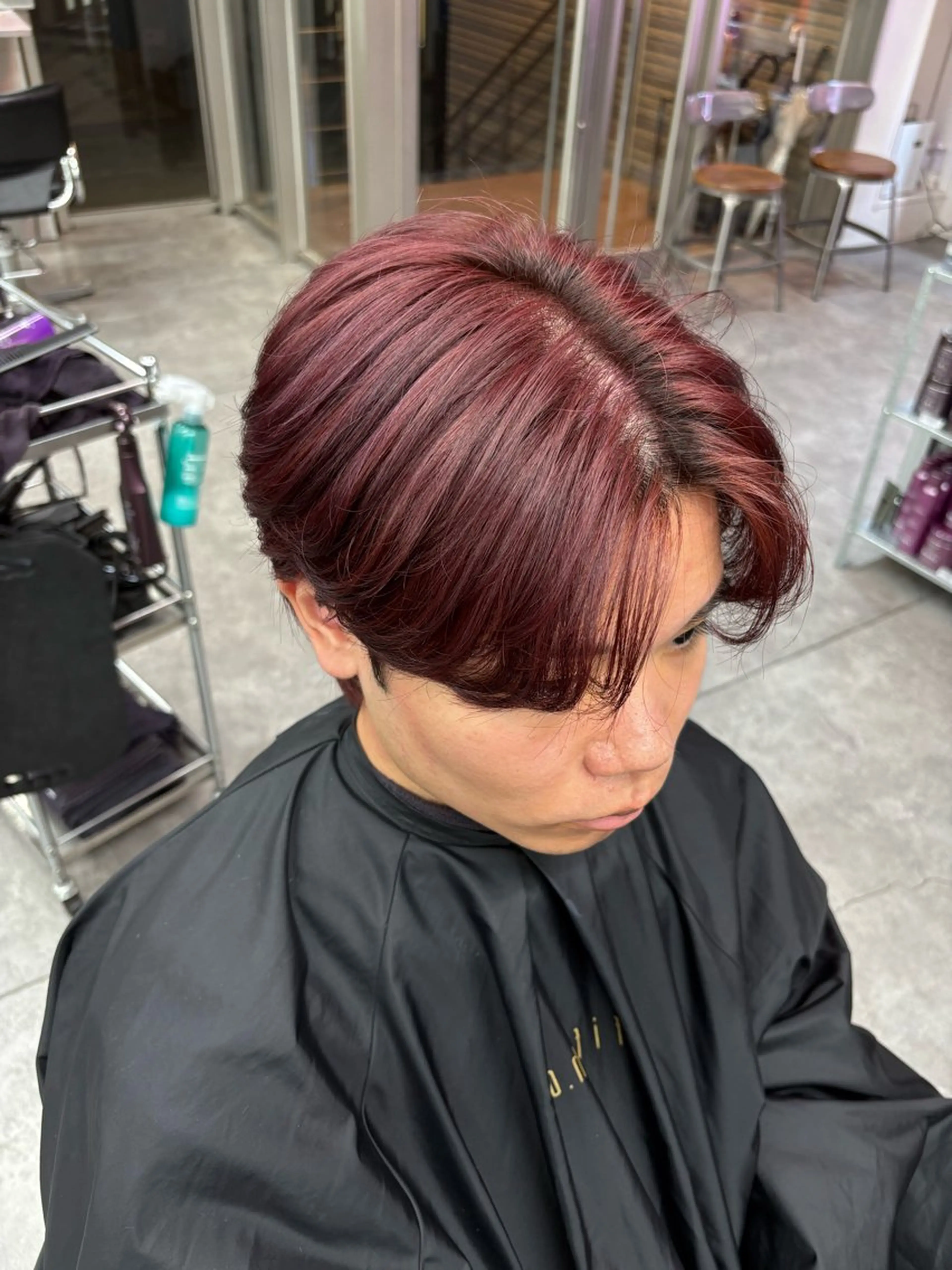 ミディアム カラー メンズ ヘアセット メンズパーマ特化 🔥韓国ヘア職人🔥のヘアスタイル