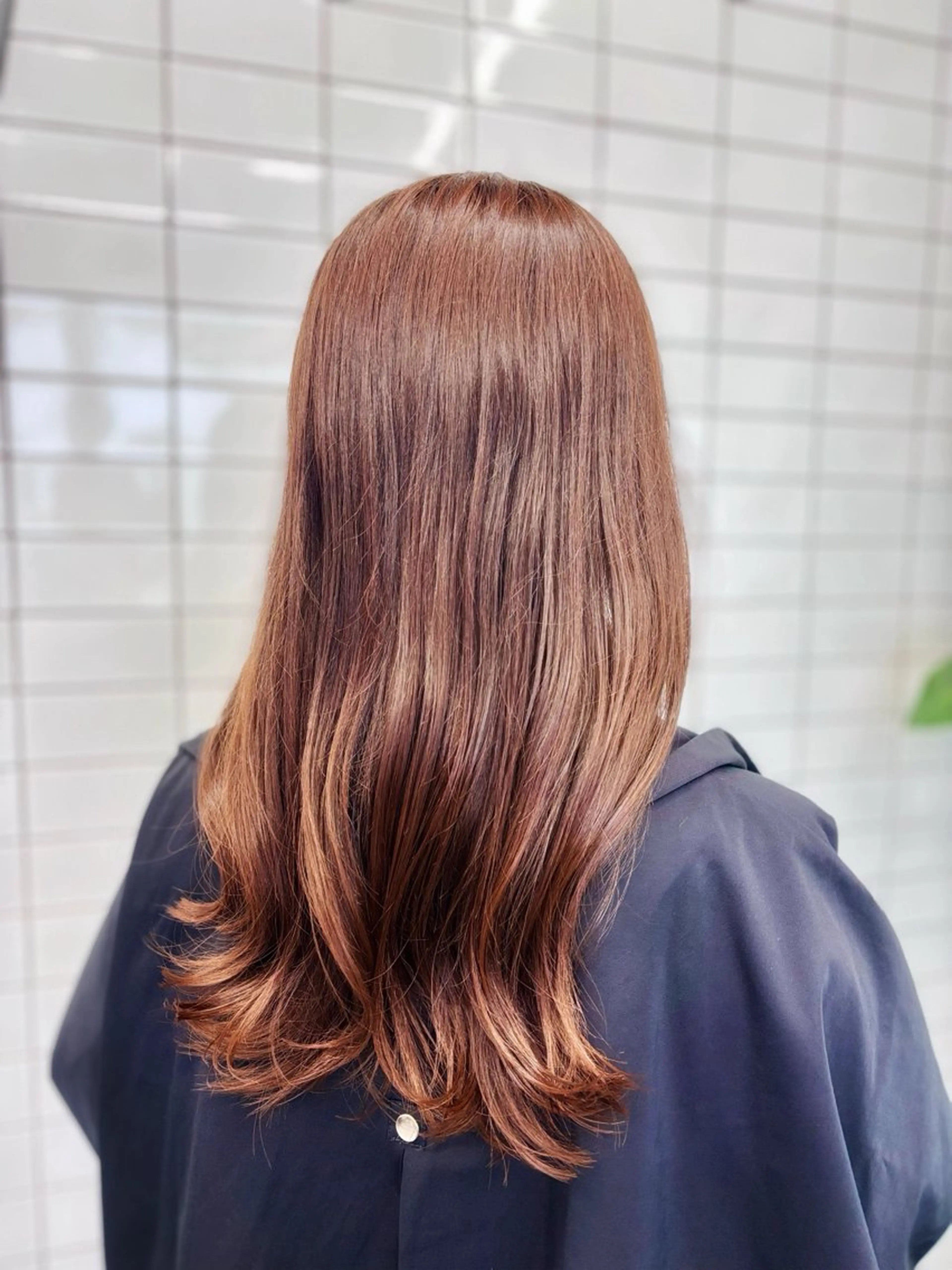 セミロング カラー ブラウンカラー ピンクカラー ピンクブラウン オオバ｜ 理想寄せのヘアスタイル