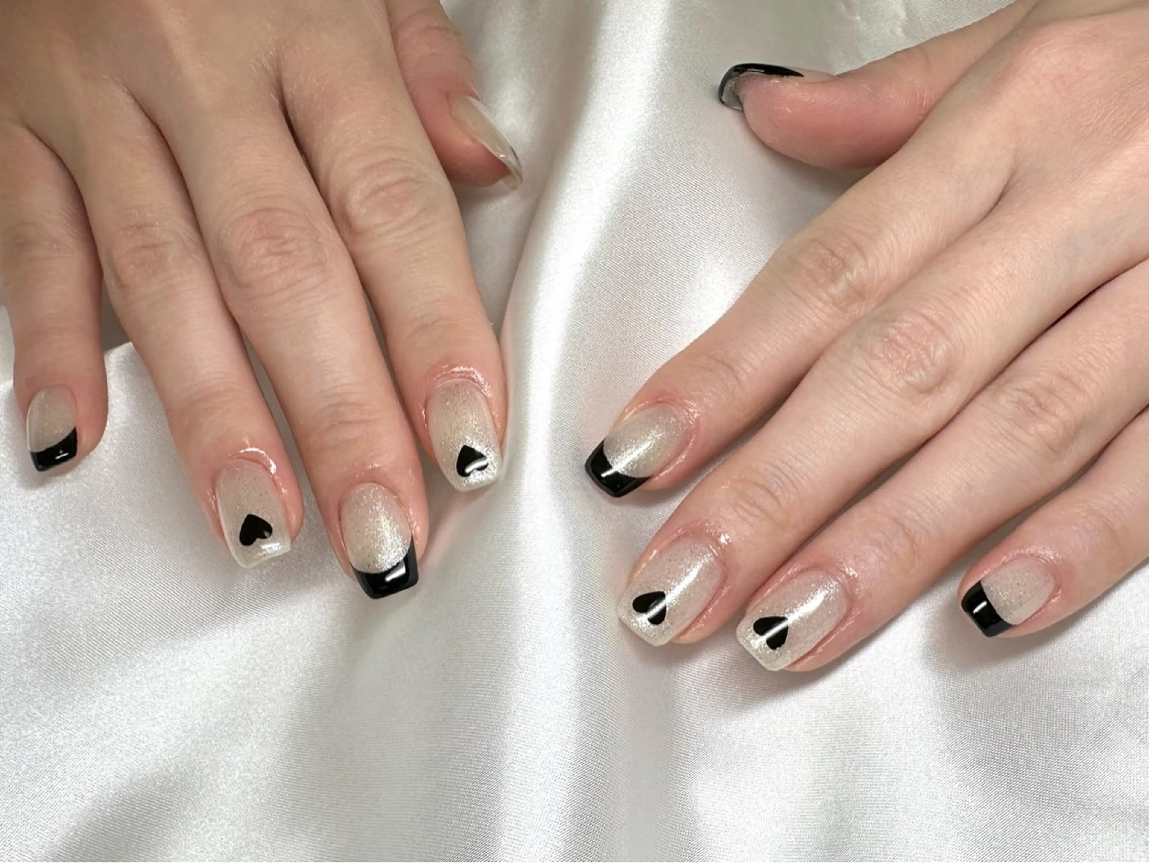 ネイル フレンチネイル ハート nu NANAのネイルデザイン