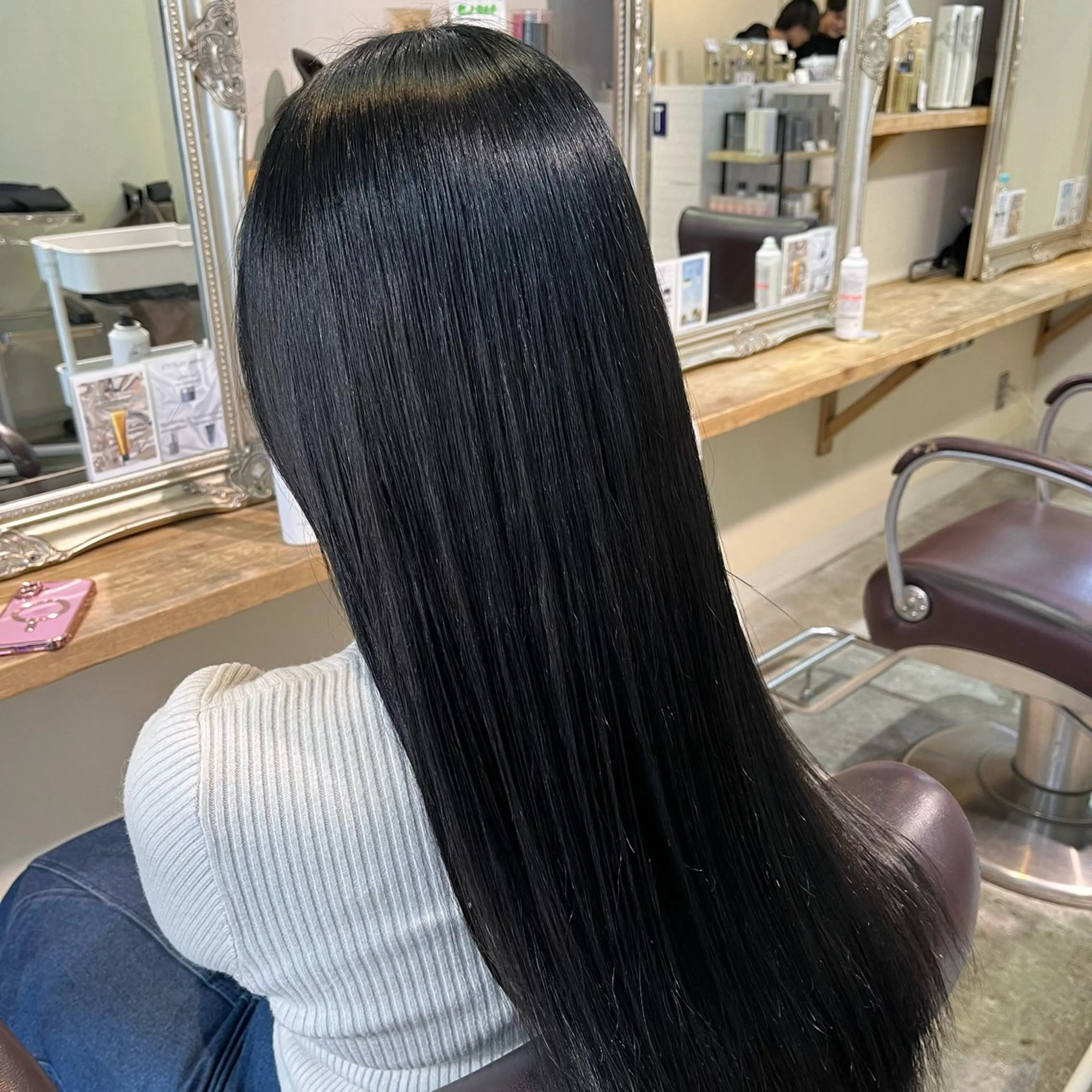 ロング カラー ヘアカラー トリートメント フェザーパーマ🌙 毛流れ yuzukiのヘアスタイル