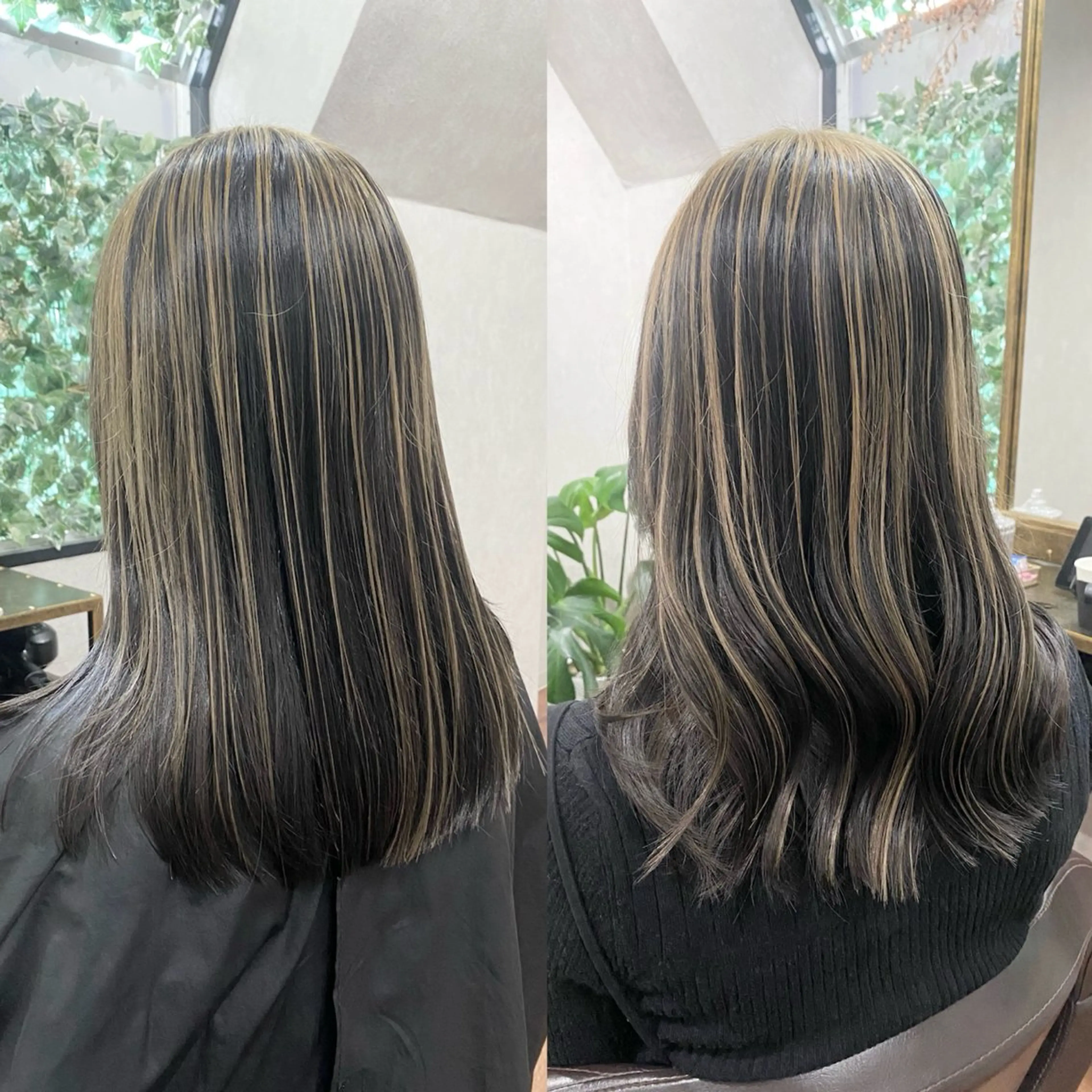 セミロング カット ヘアカラー ＳＨＩ ＺＵのヘアスタイル