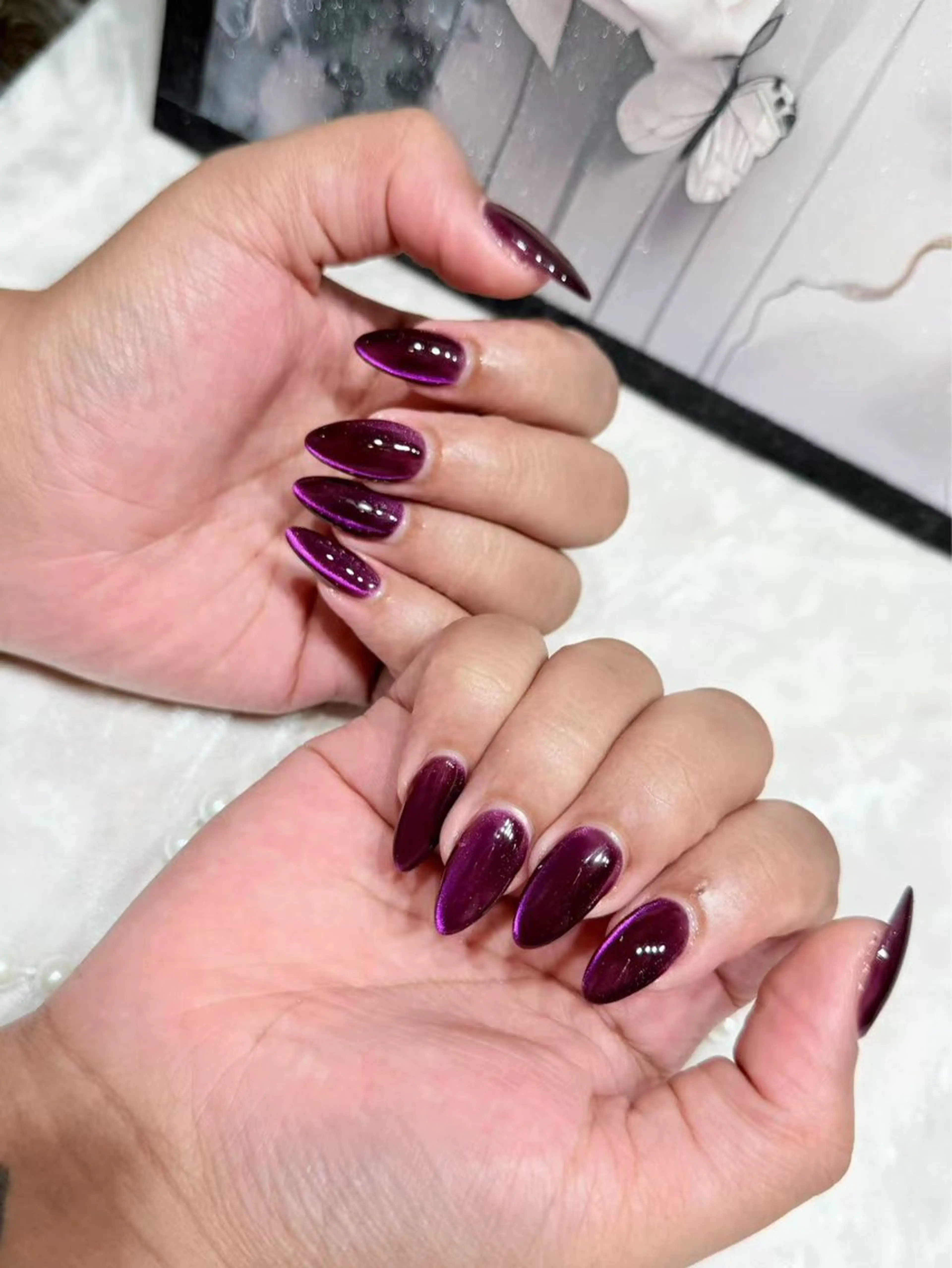 ネイル アートネイル フットネイル ジェルネイル ハート マグネットネイル babarla Nailのネイルデザイン