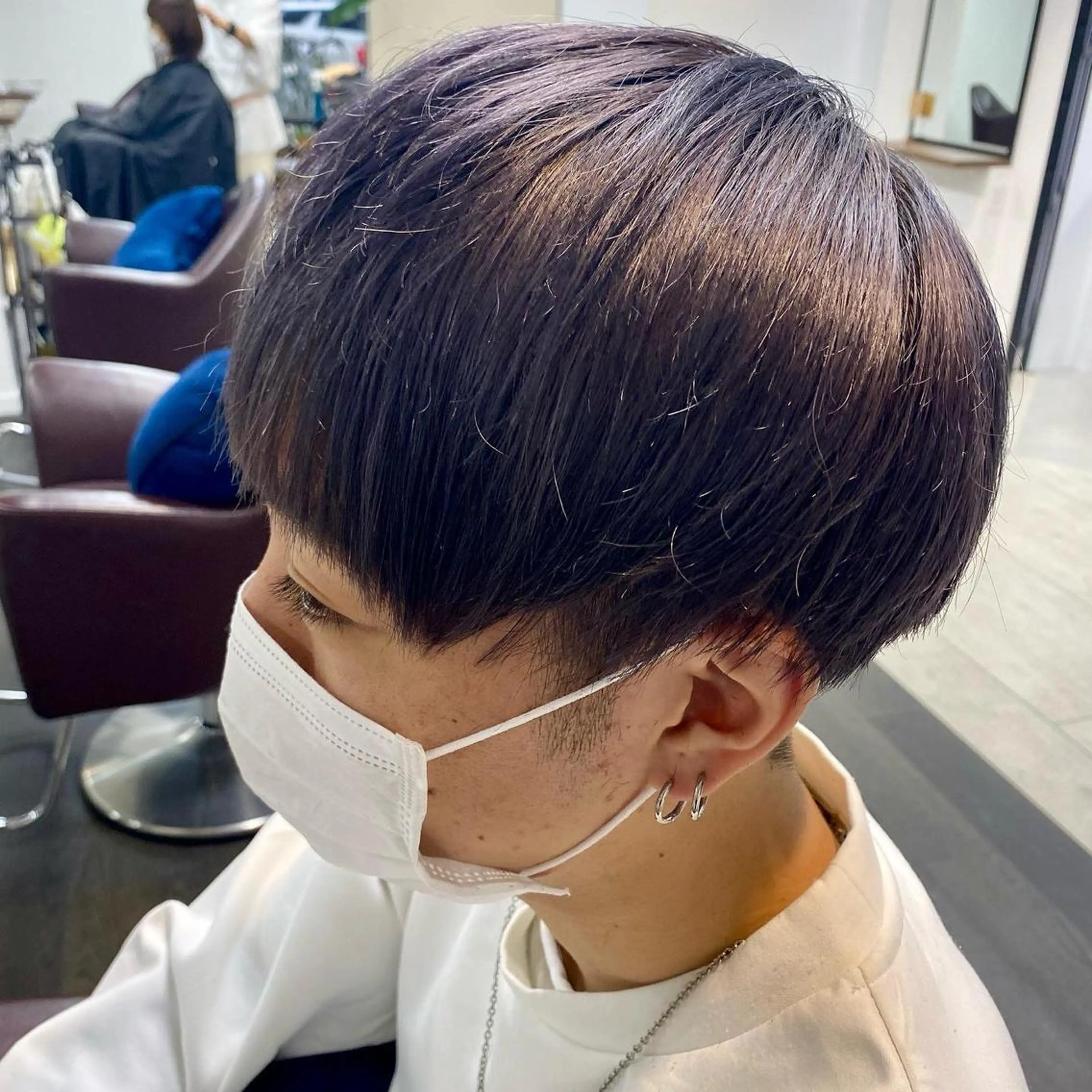 ショート カラー メンズ マッシュ シルバー カット ヘアカラー メンズパーマの達人 / タカシマダイスケのヘアスタイル