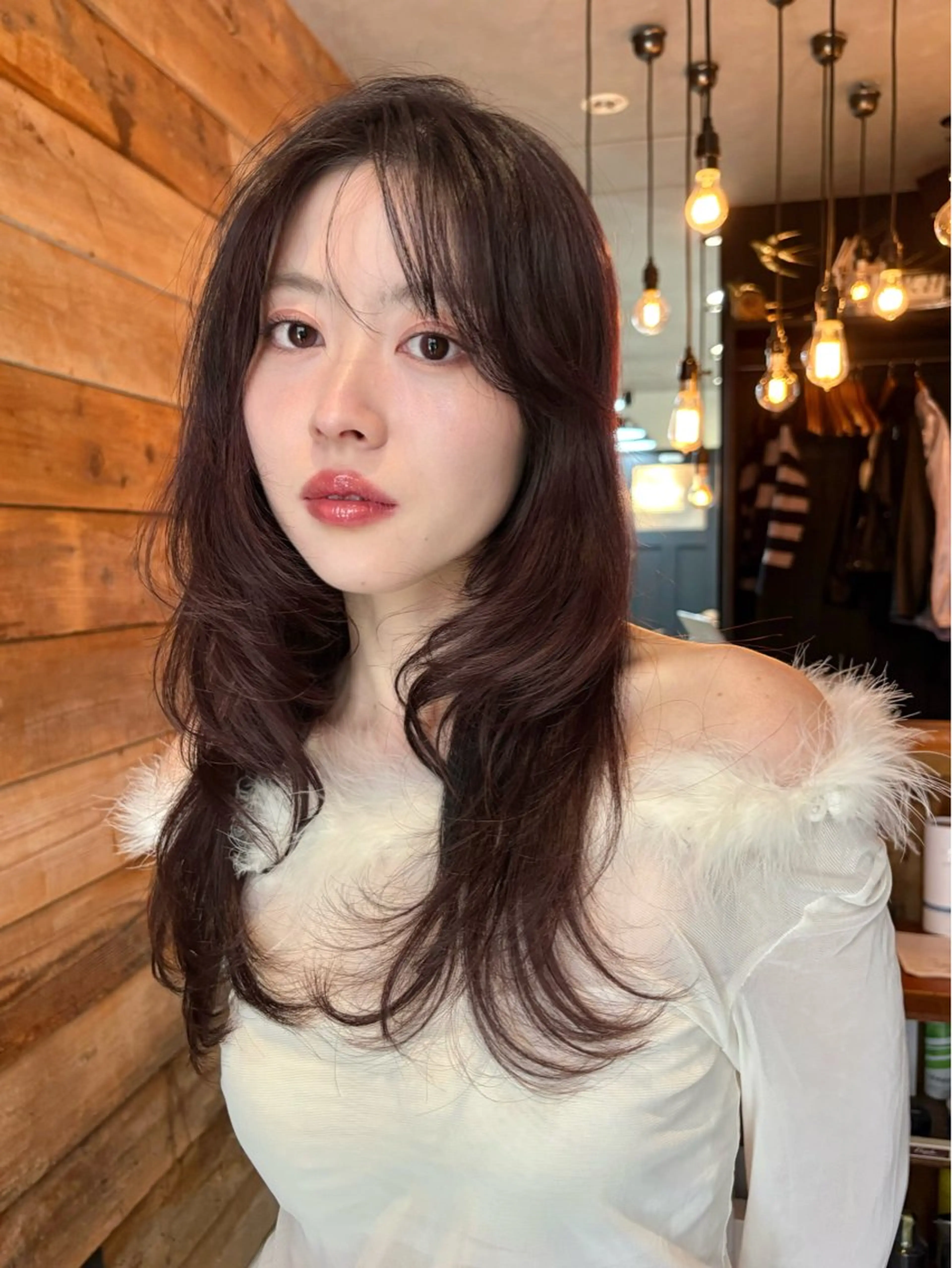 セミロング カラー パーマ カット ヘアカラー レイヤー/透明感/ ブリーチなし/わかなのヘアスタイル