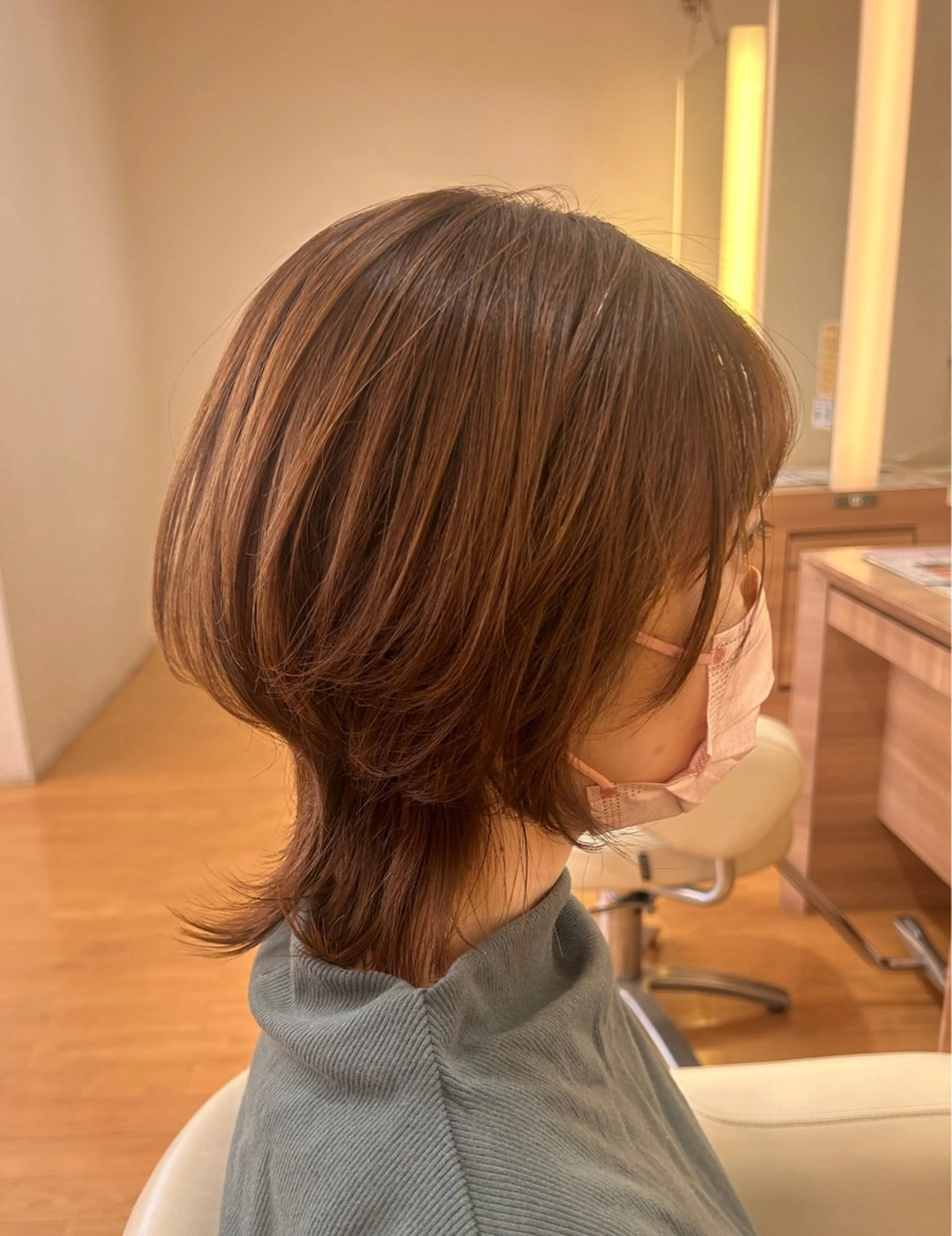 ミディアム ウルフカット レイヤー/メンズ 奥野恭平のヘアスタイル