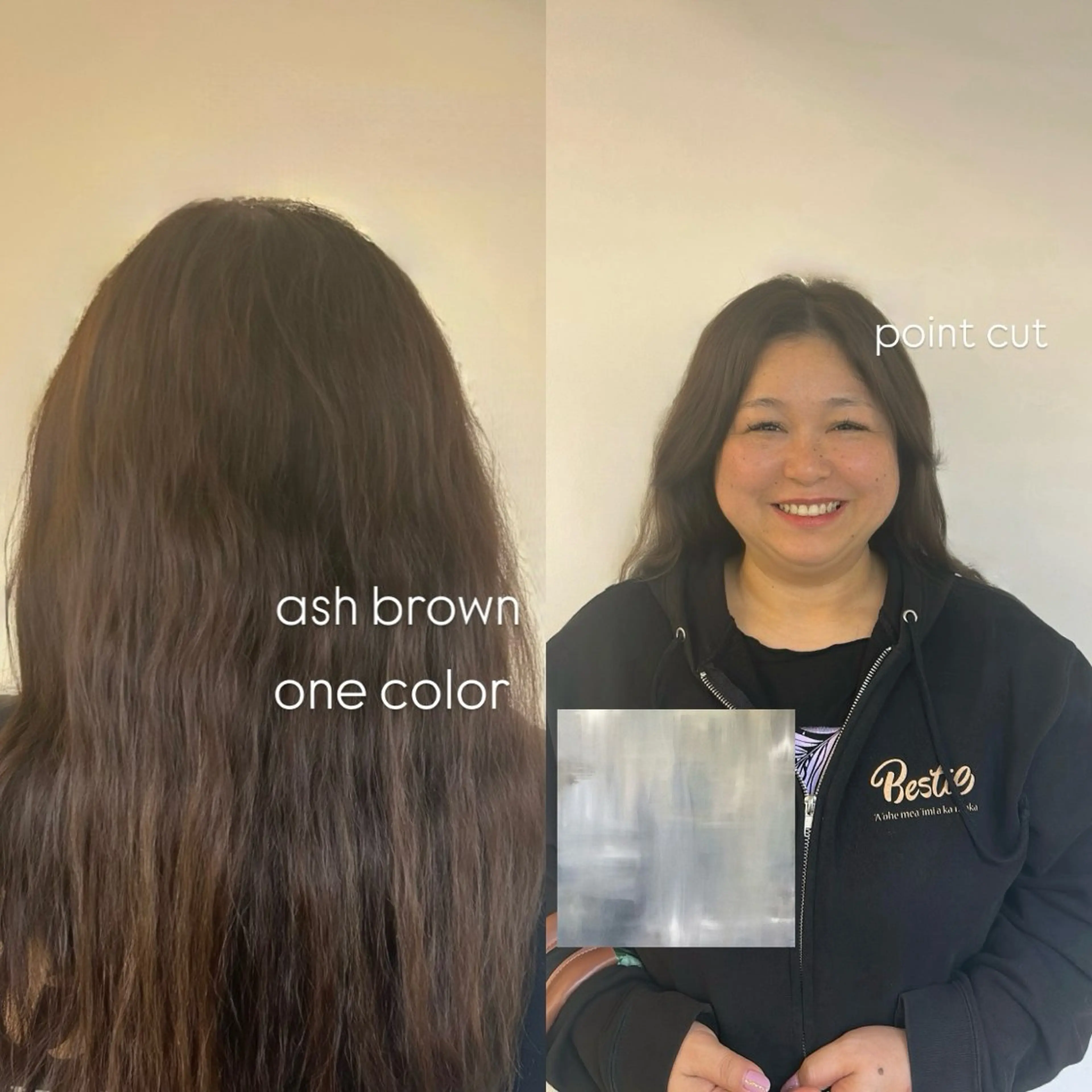 ロング カラー ブラウンカラー 透明感カラー オレンジ カット ヘアカラー 松井 詩織のヘアスタイル