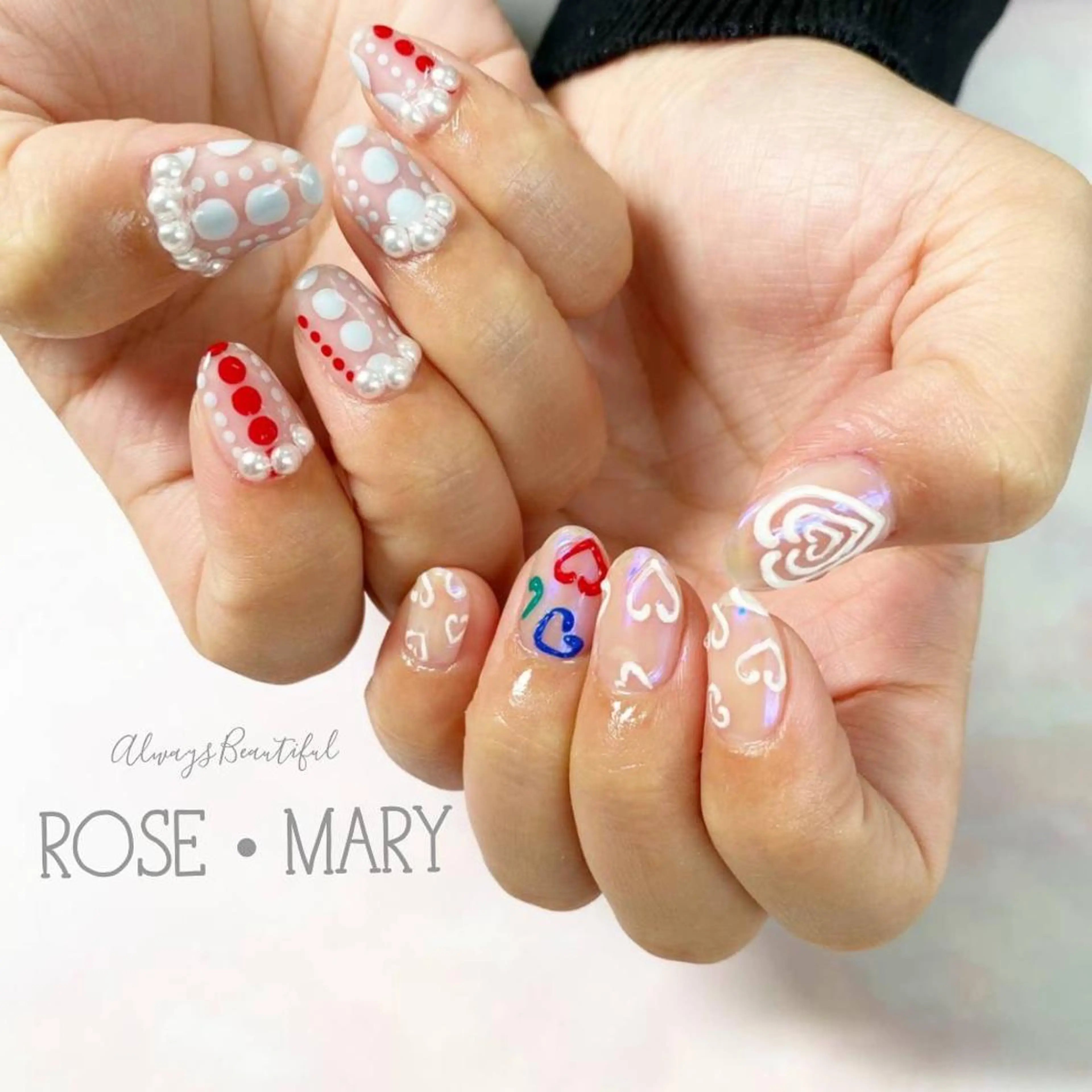 ショート ネイル ハンドネイル ROSE・ MARY 鈴木のネイルデザイン