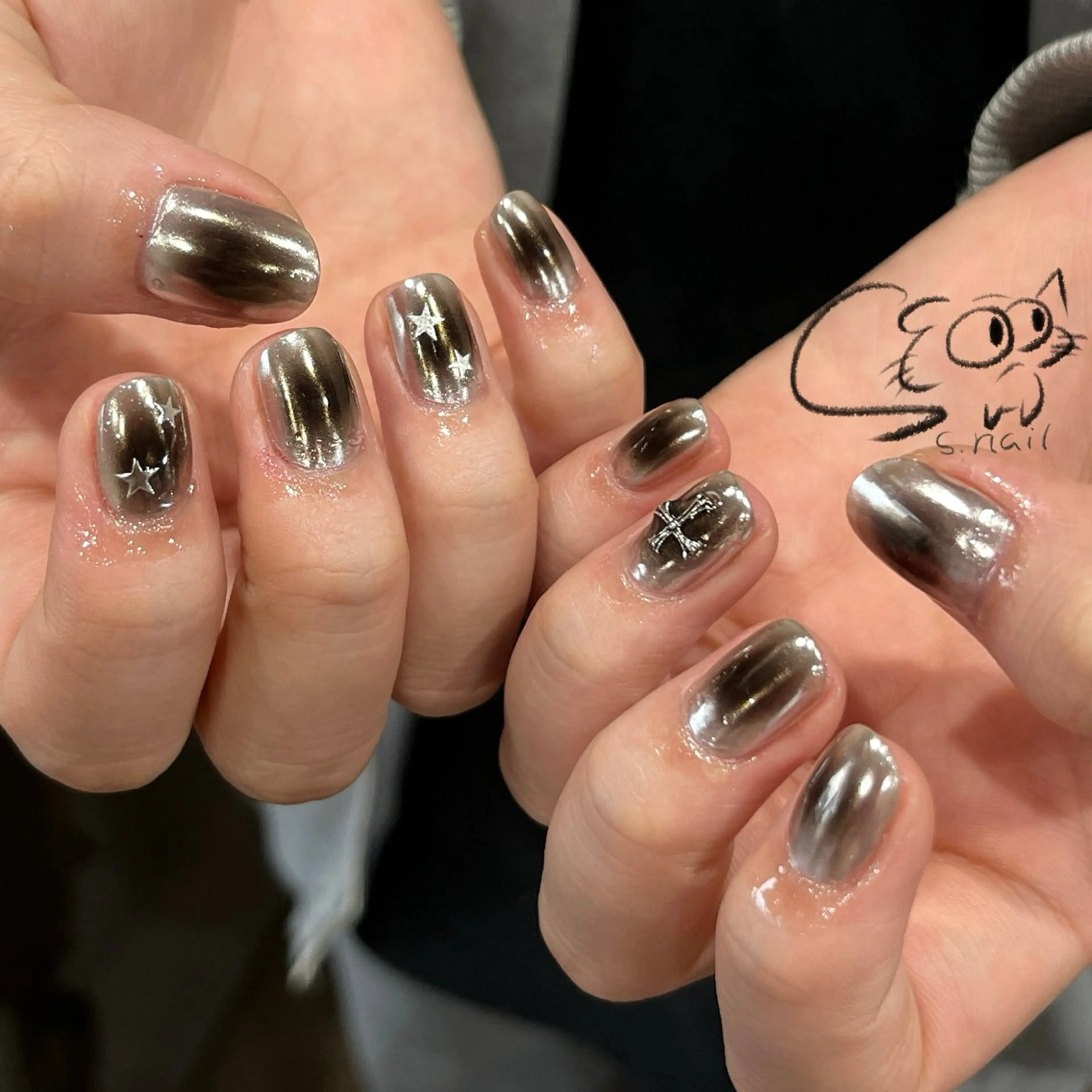 ネイル チークネイル フレンチネイル グラデーション マグネットネイル ワンカラーネイル S.nail _のネイルデザイン