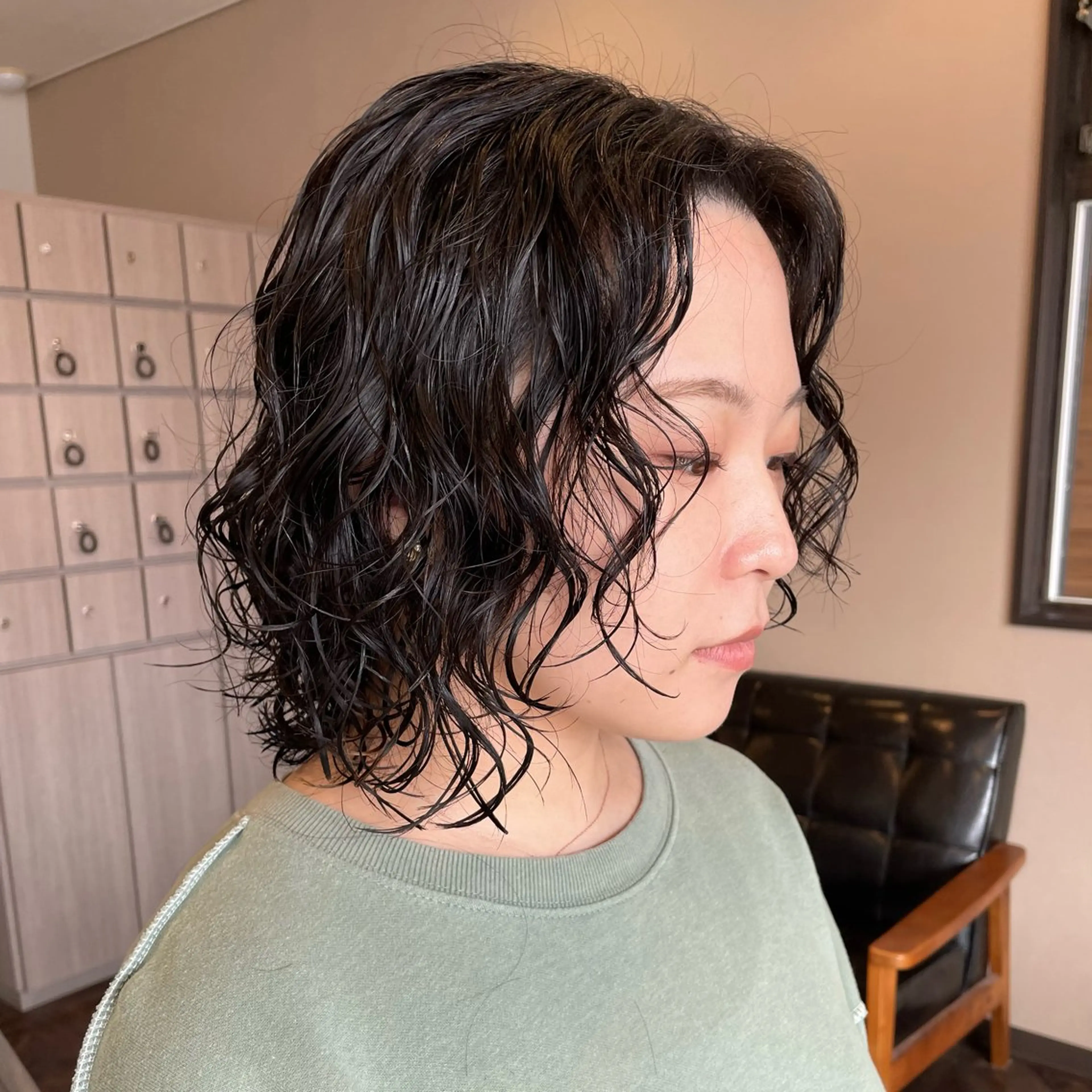 ミディアム パーマ mio 🍒レイヤーカットのヘアスタイル