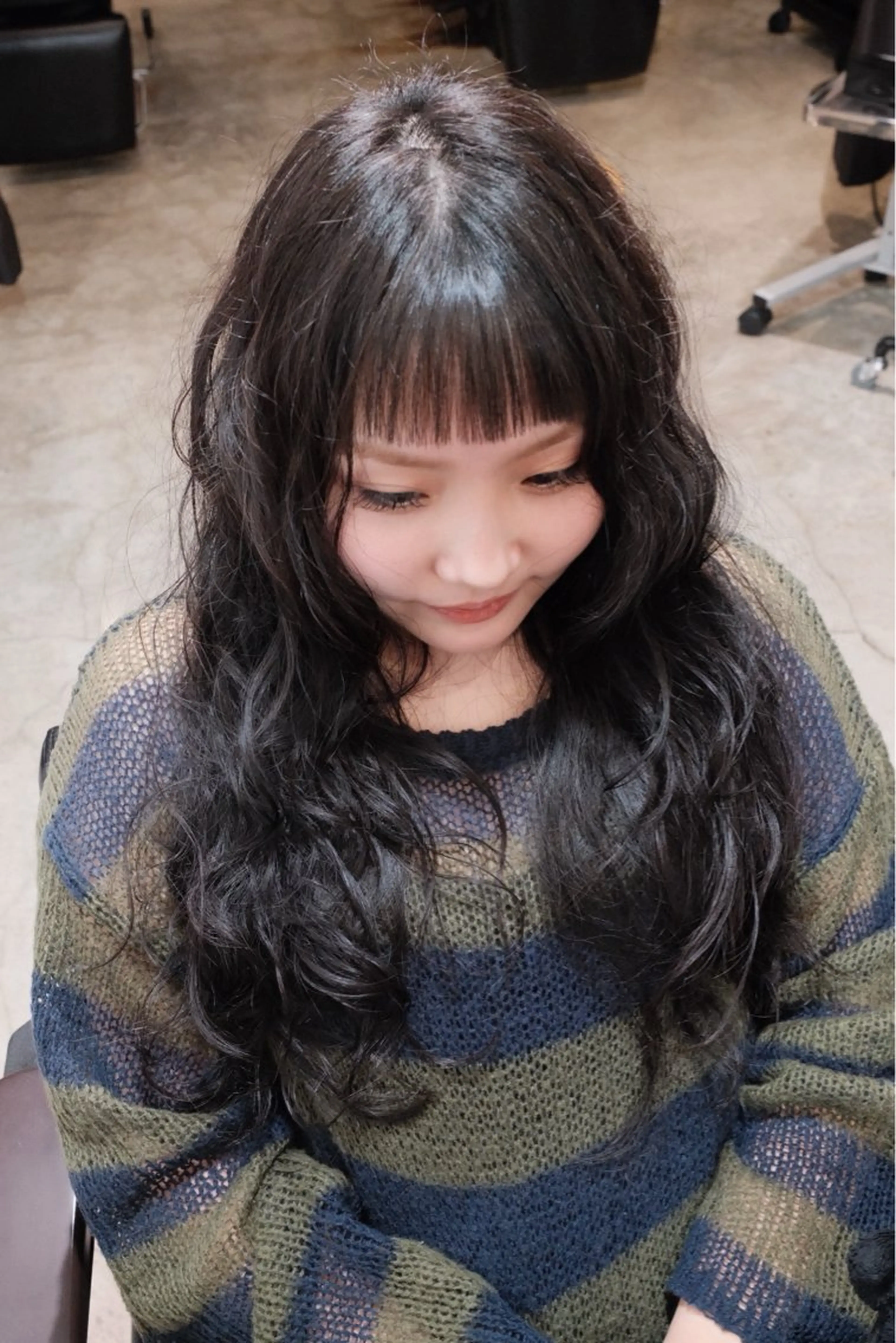 ロング パーマ ボブ レイヤーカット デジタルパーマ カット パーマ 【お洒落パーマ】 Elme　肥塚康汰郎のヘアスタイル
