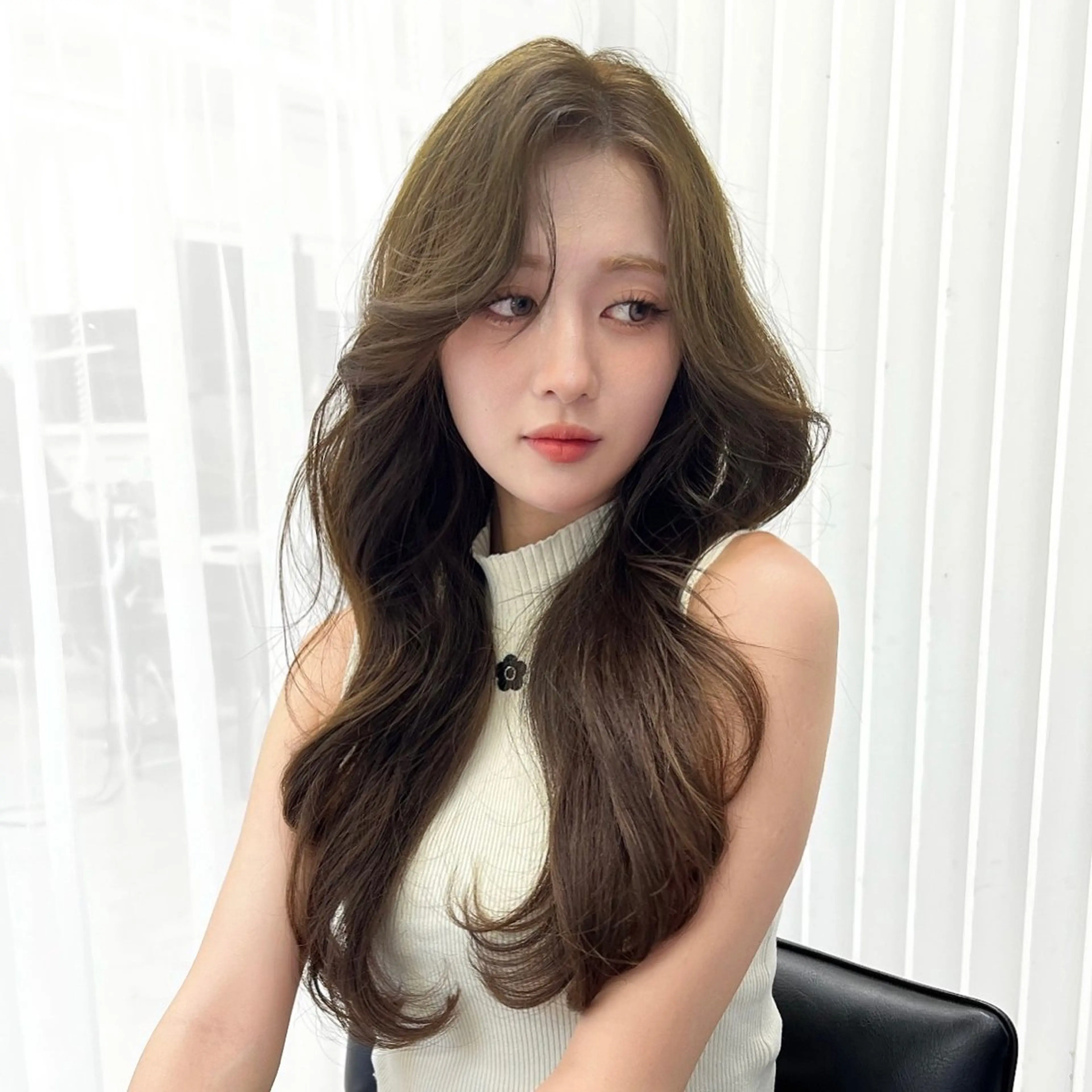 ロング カラー 韓国ヘア♡ 顔まわりカットayaのヘアスタイル