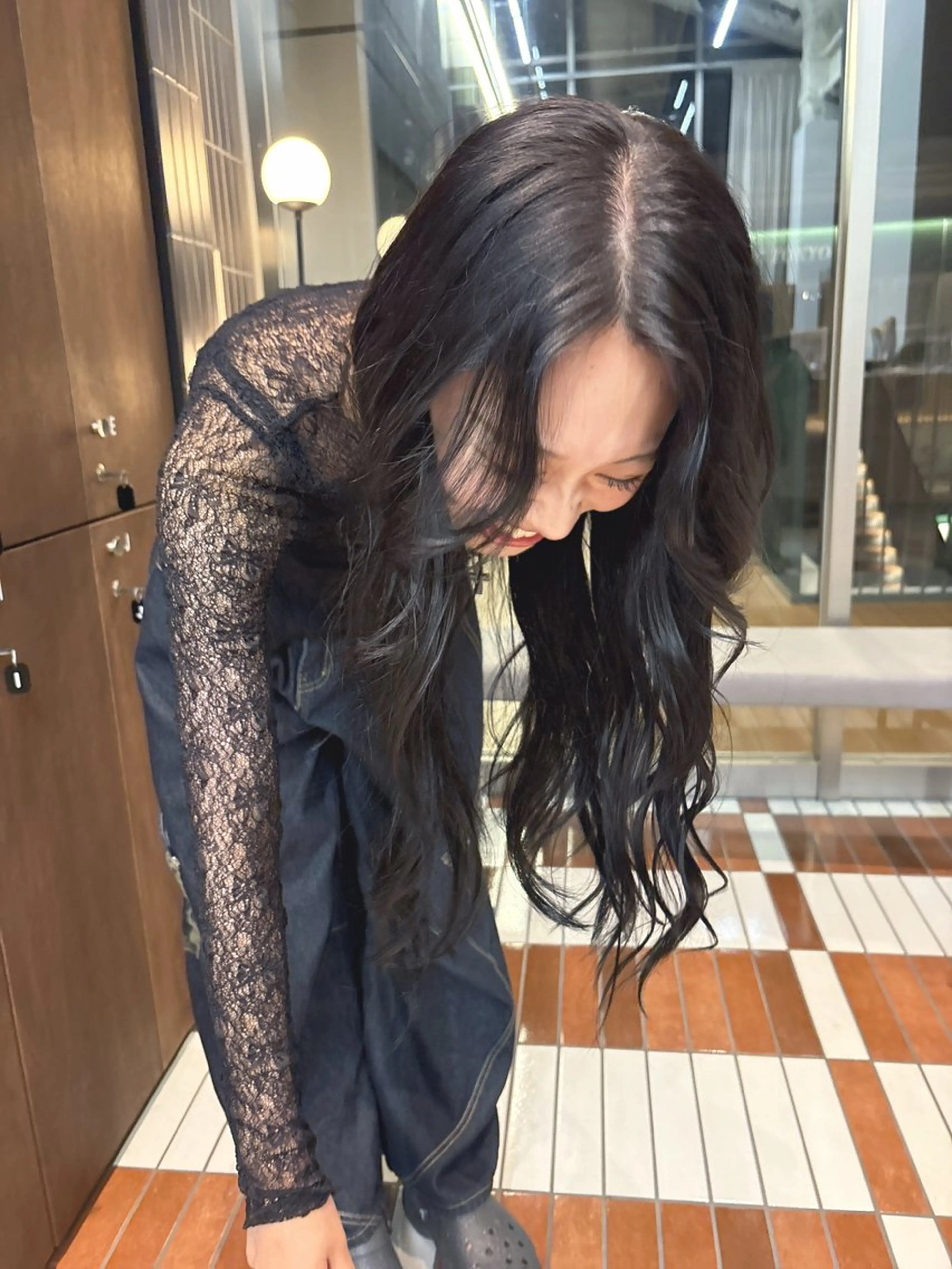 ロング カラー 黒髪 透明感カラー メンズパーマ特化 sayoのヘアスタイル