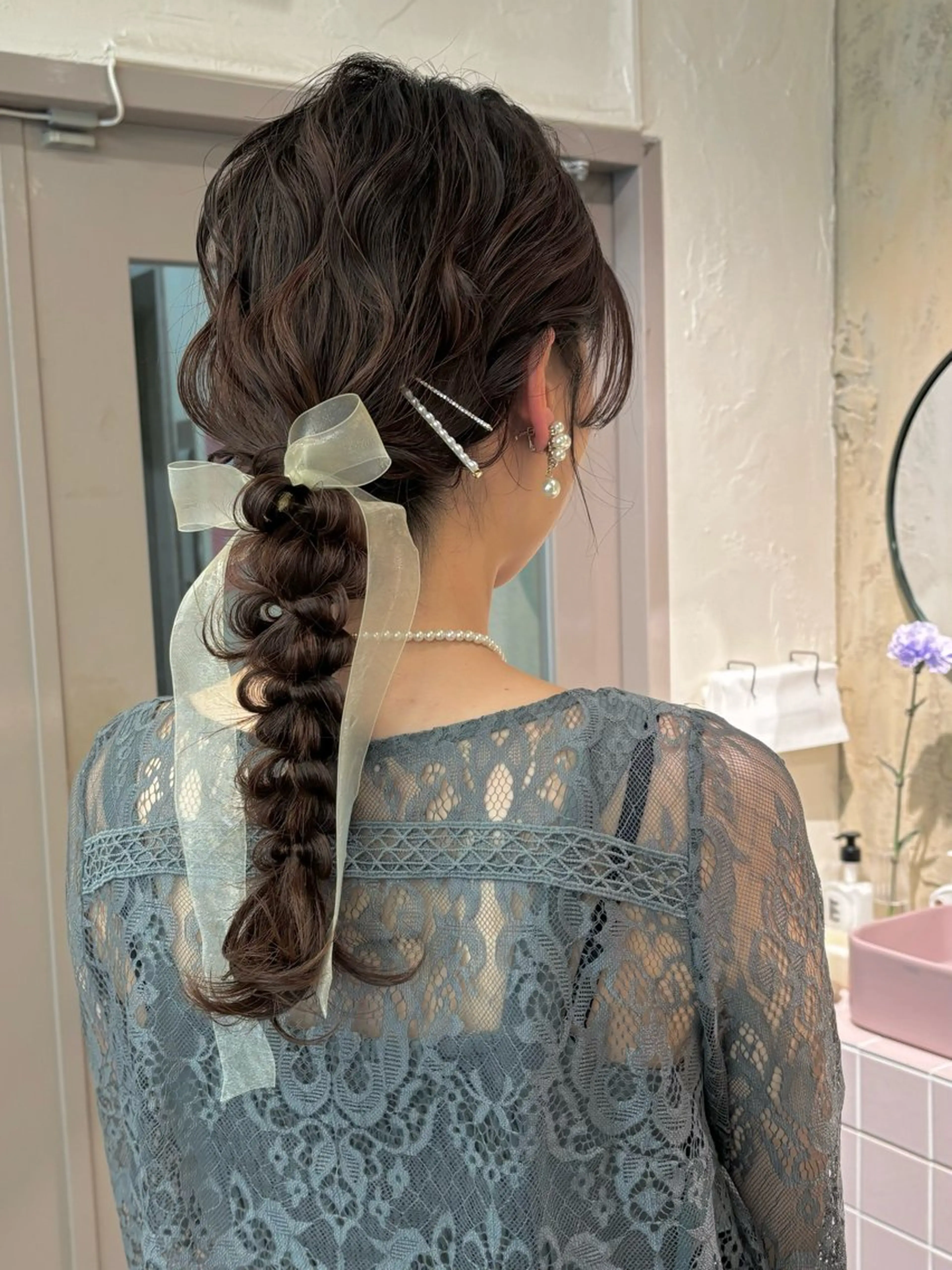 セミロング ヘアアレンジ ヘアセット 美空🐇 レイヤー / 透明感カラー🩰のヘアスタイル