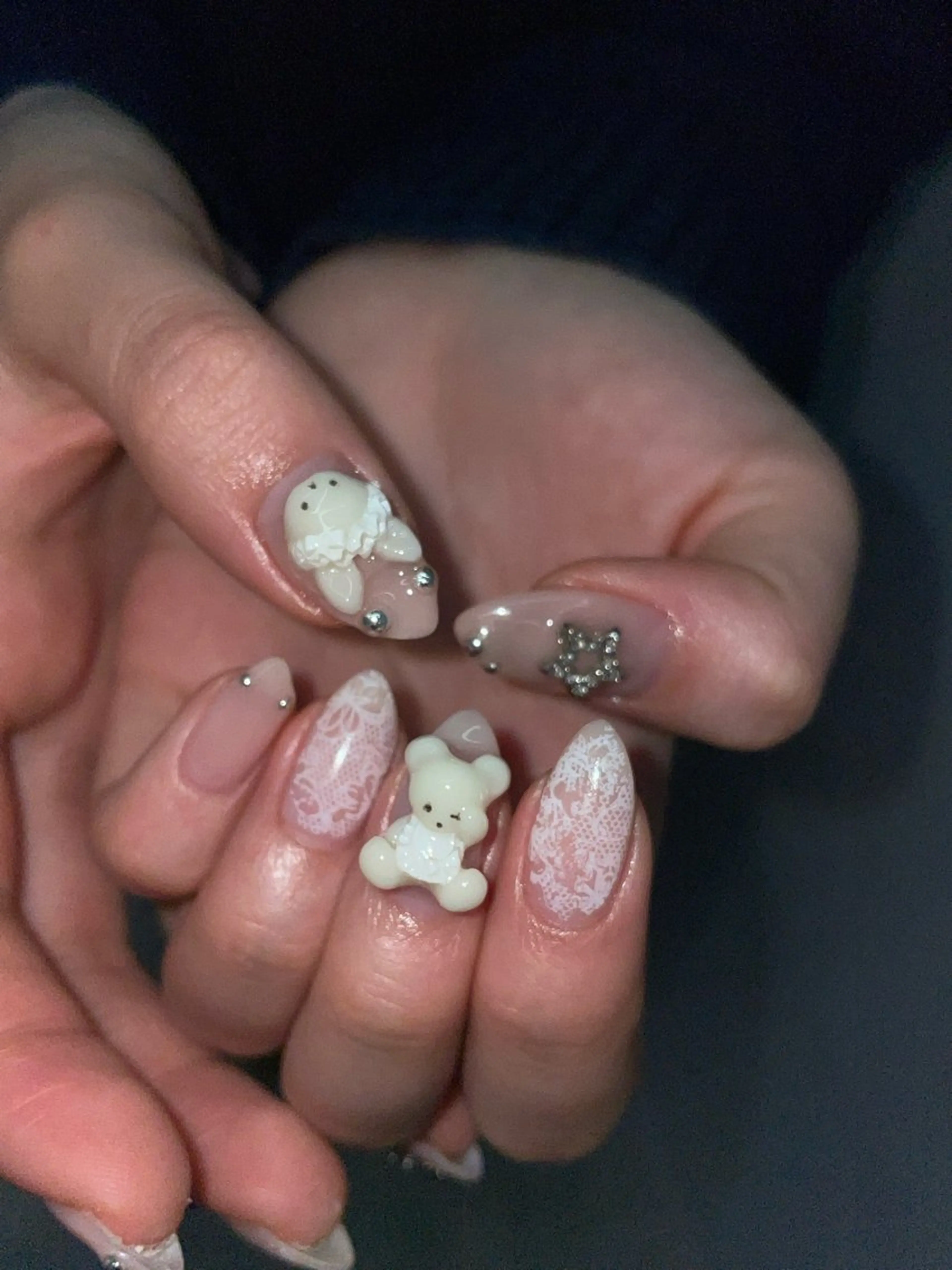 ネイル ハンドネイル うの 韓国ﾈｲﾙ໒꒱⋆⭒˚のネイルデザイン