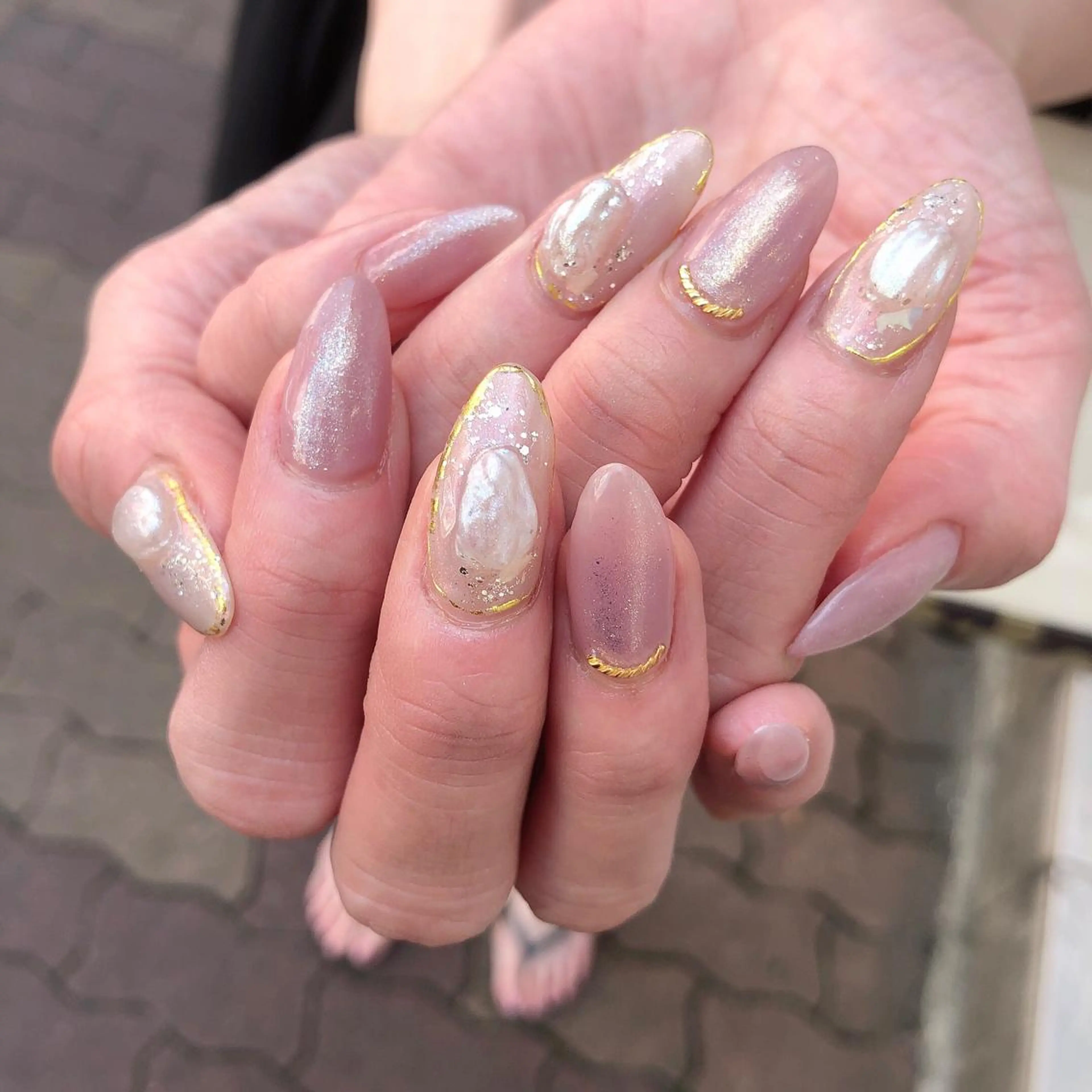 ロング カラー ヘアアレンジ キッズ ネイル マツエク・マツパ 福田 加奈のネイルデザイン