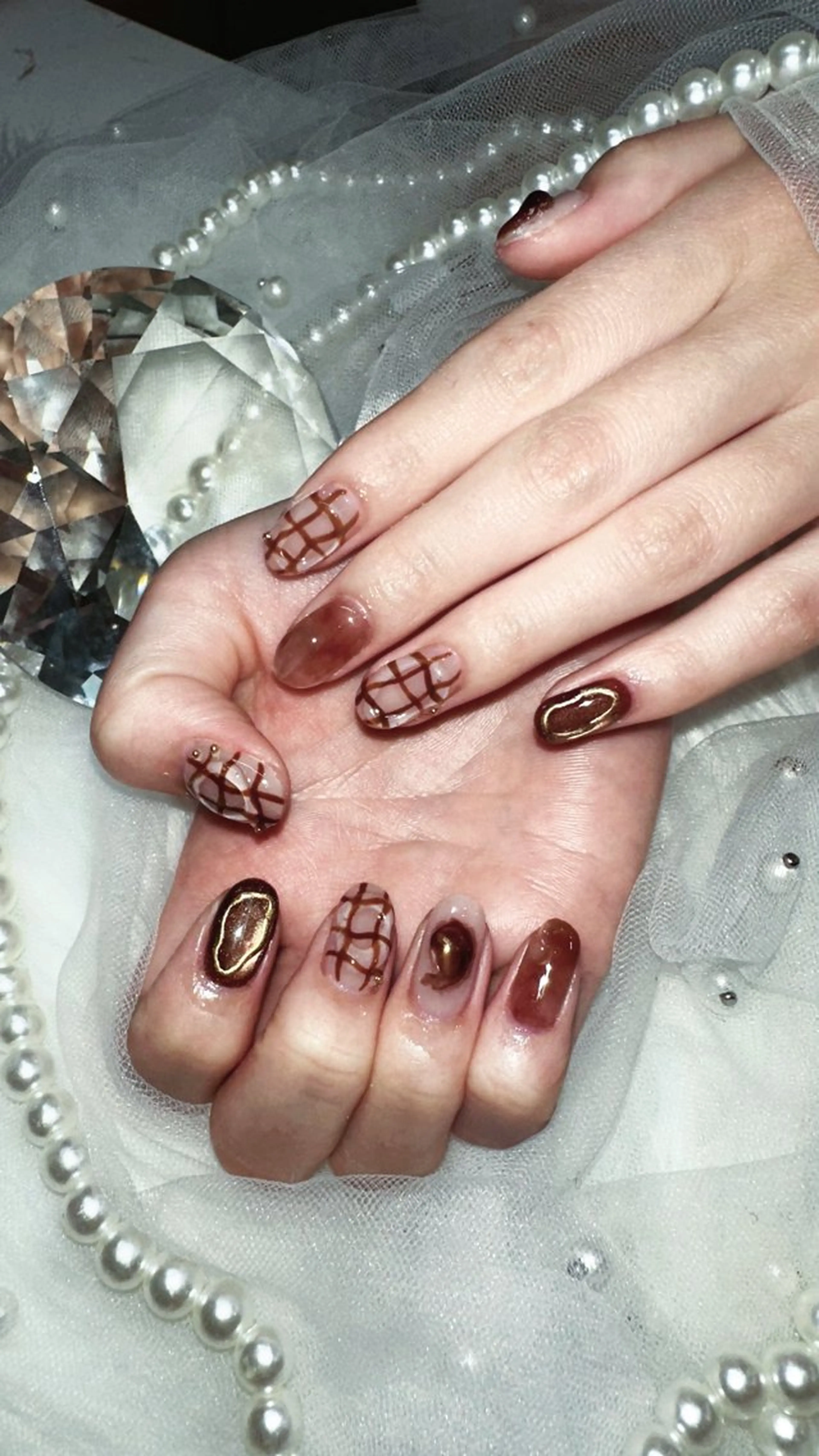 ネイル ロングネイル マグネットネイル スカルプネイル ハンドネイル icy nail れいあのネイルデザイン