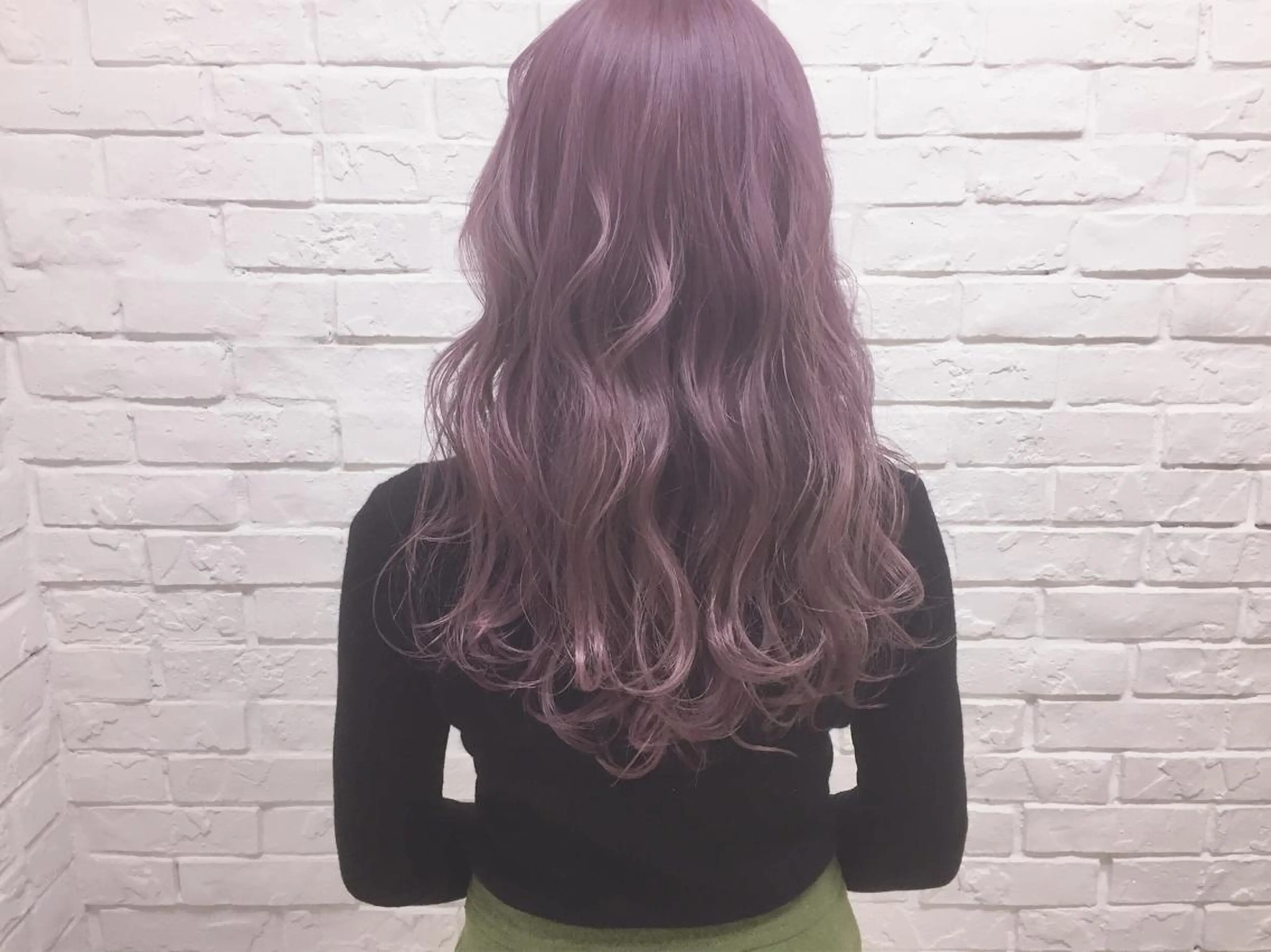 セミロング カラー ブリーチ ラベンダーカラー ピンクカラー ピンクラベンダー salonF 🔸hamaのマツエク・マツパデザイン