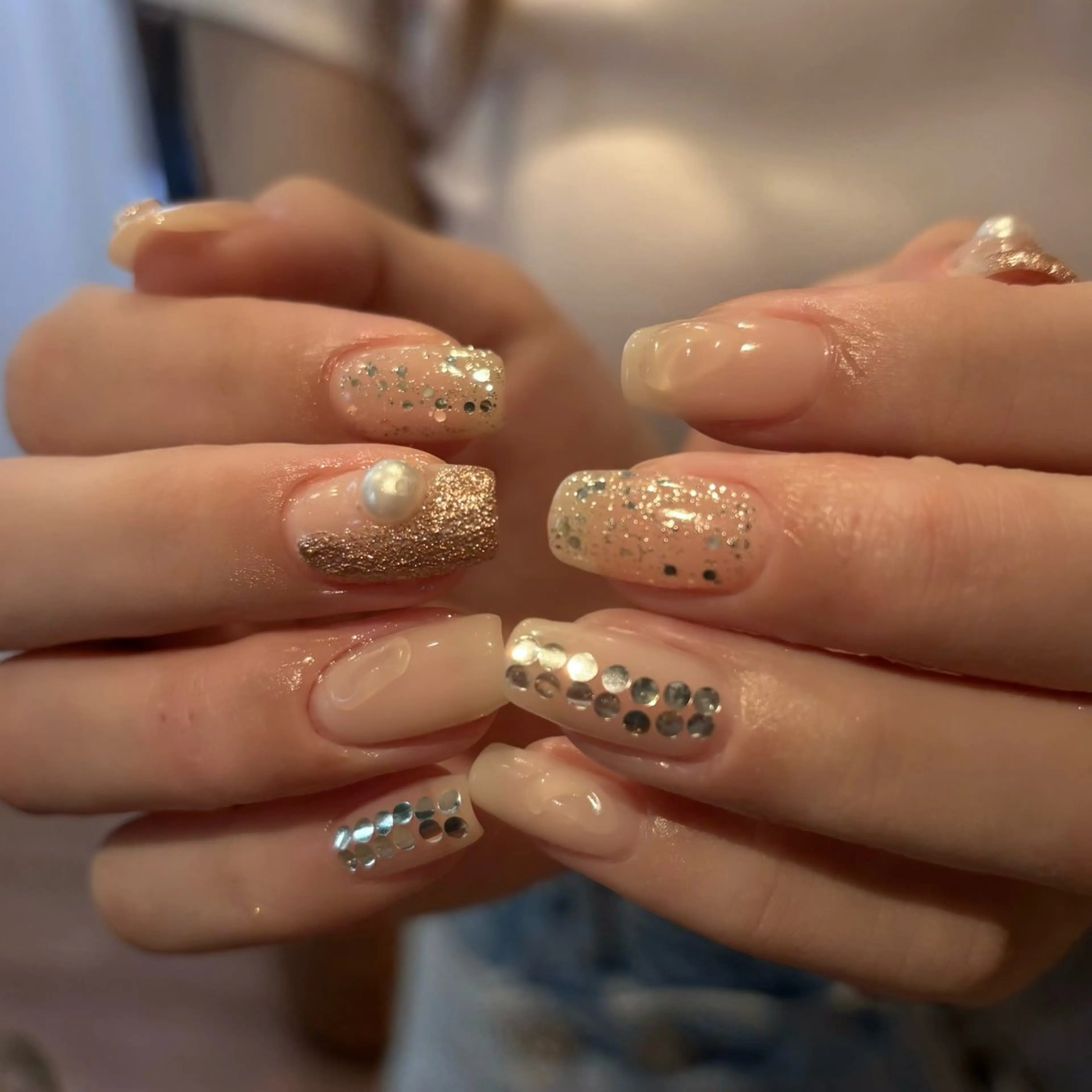 ネイル 持ち込み ニュアンスネイル ぷっくりネイル Bianca名駅店 安田のネイルデザイン