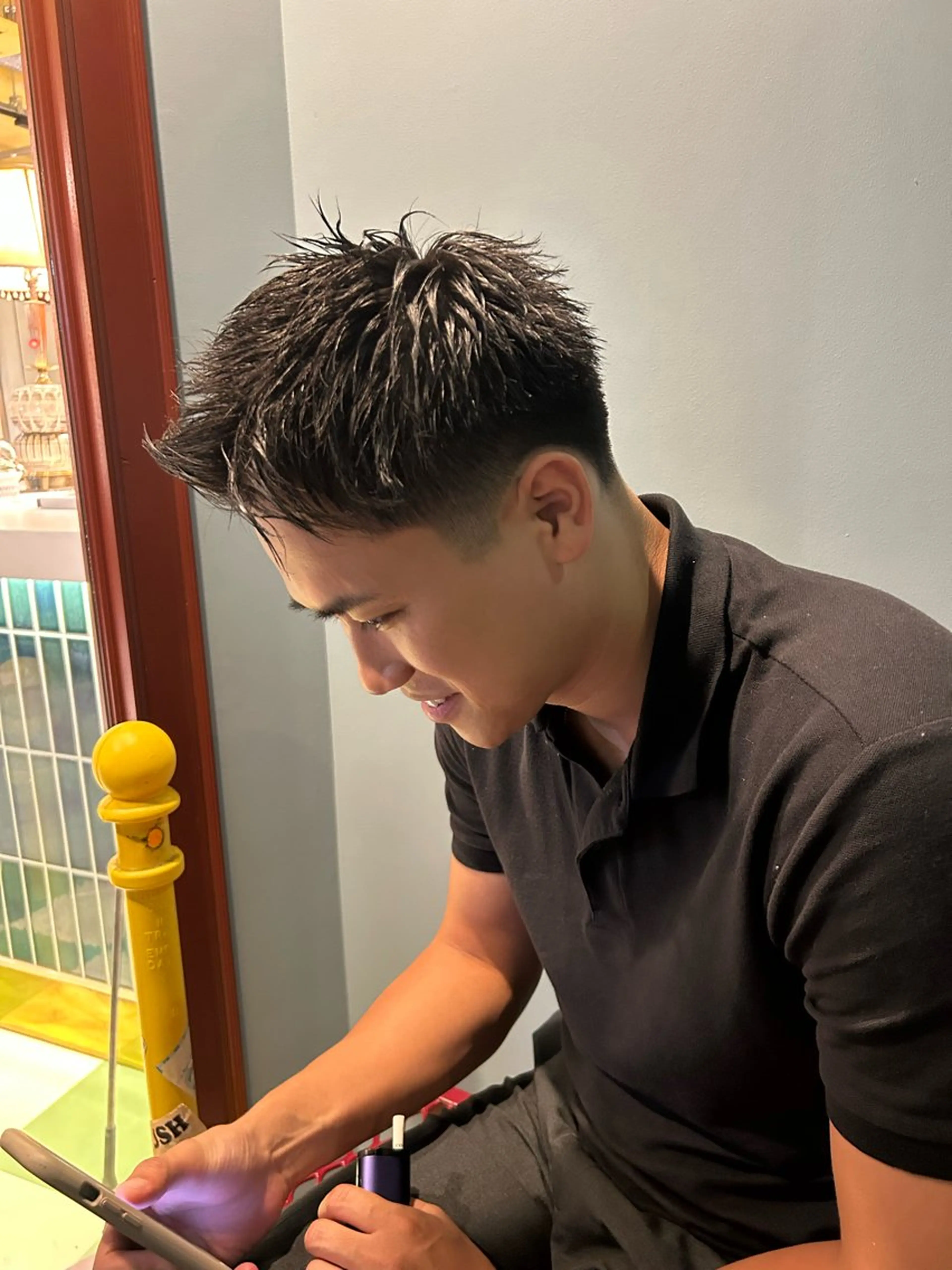 ショート メンズ フェードカット メンズパーマ スキンフェード スパイキーショート ショートヘア カット 鈴木 航のヘアスタイル