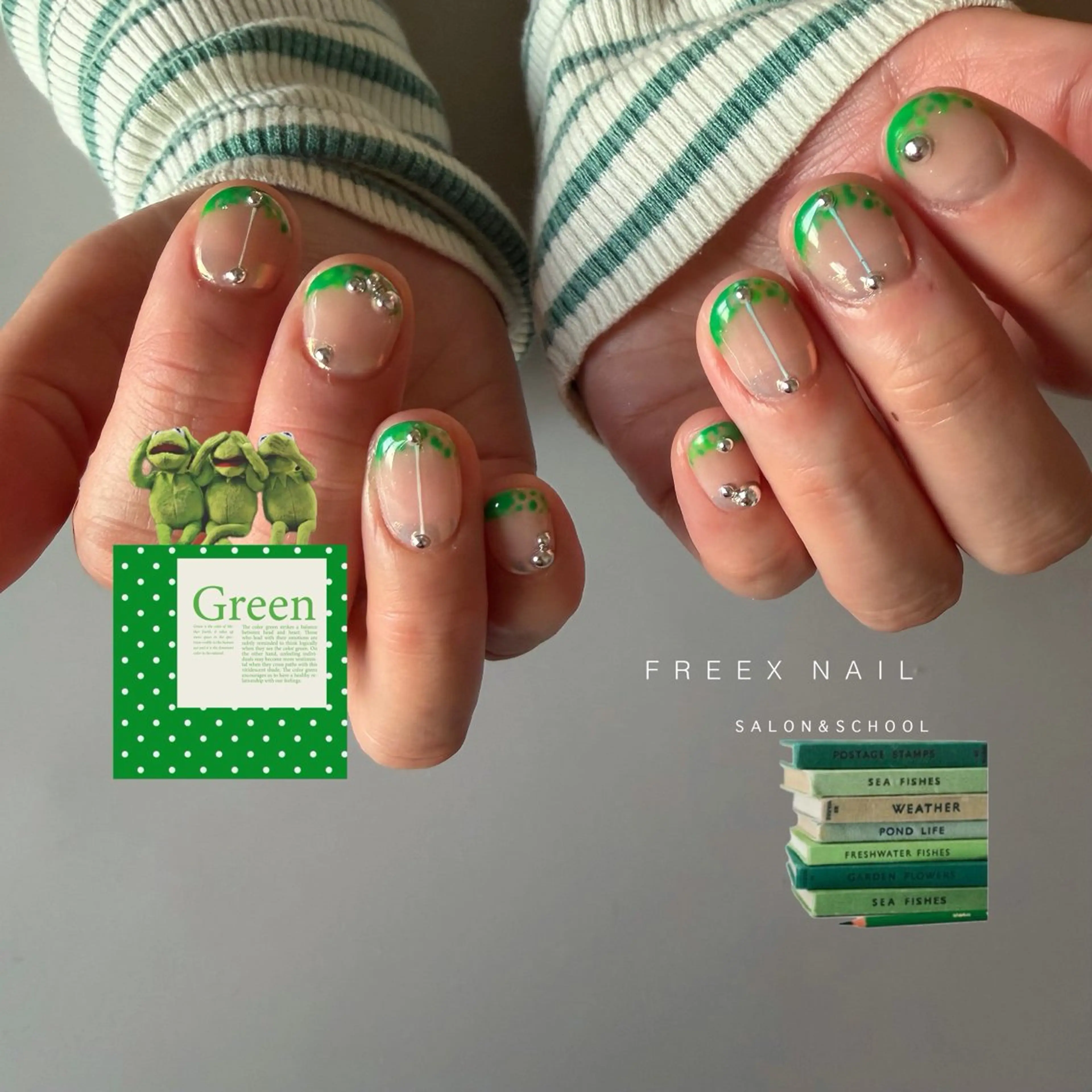 ネイル グリーン freex nail /ニュアンス/個性派のネイルデザイン