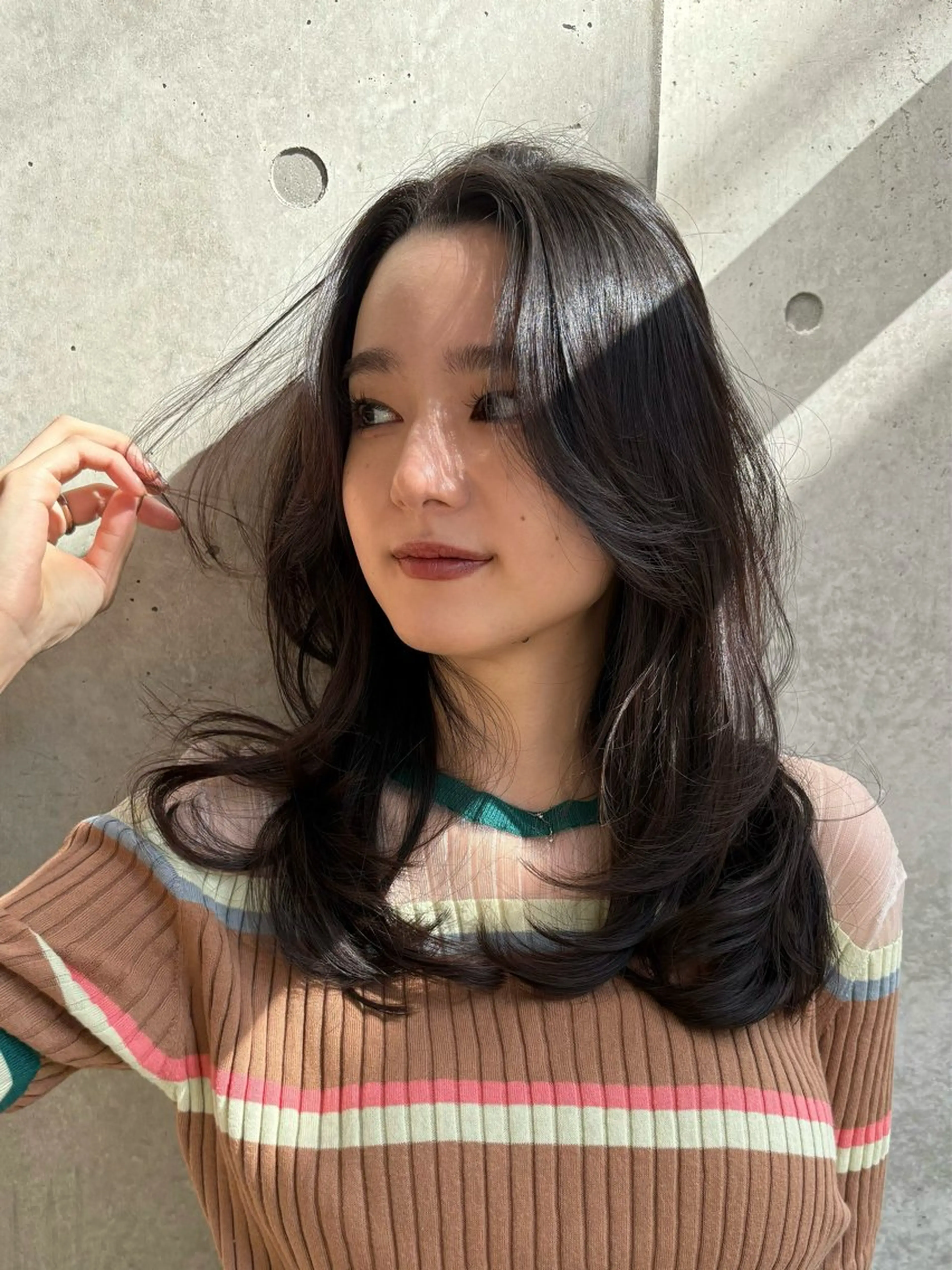 セミロング カラー カット ヘアカラー レイヤー/柔色 カラー/SAkiのヘアスタイル