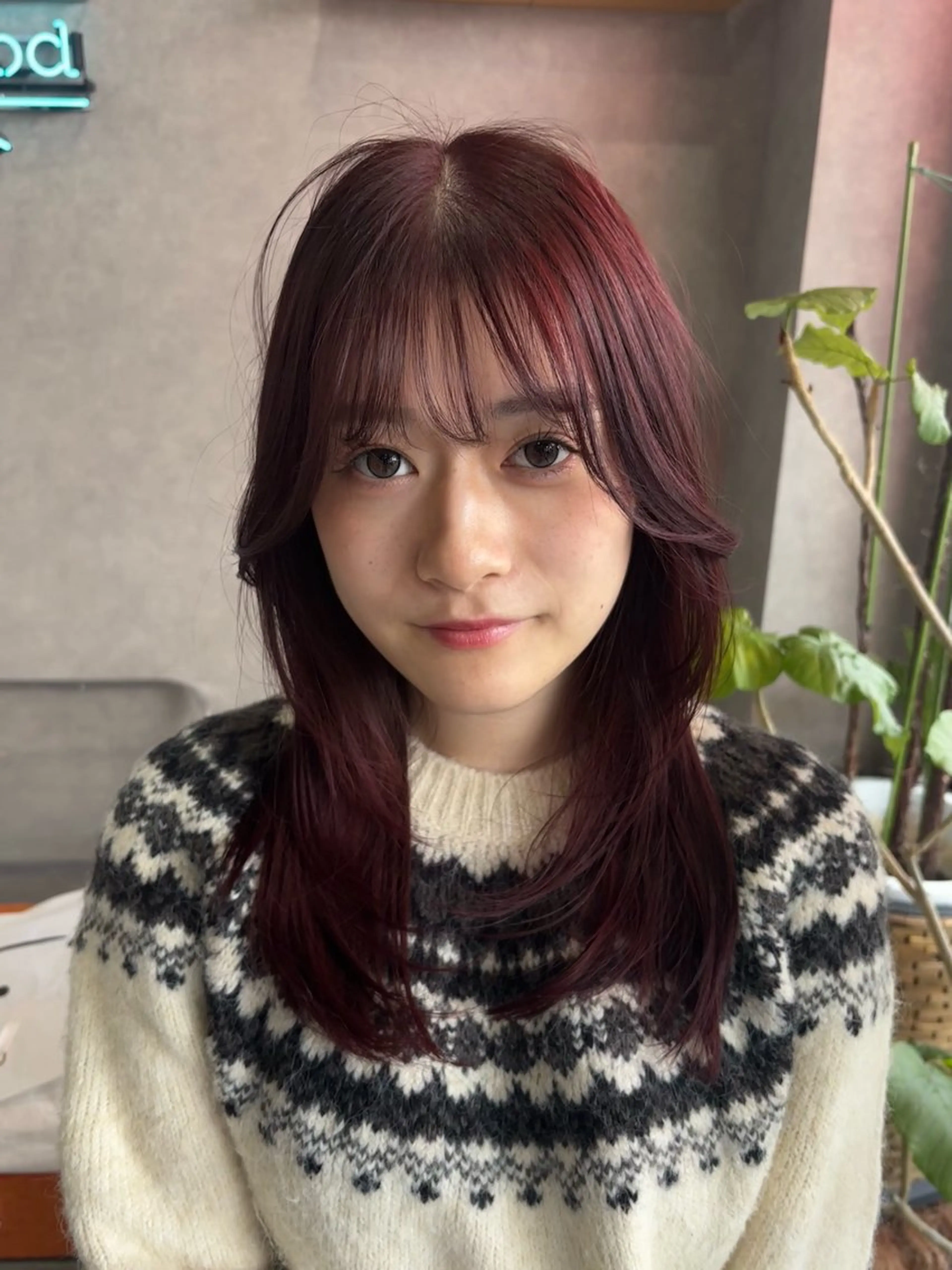 セミロング カット ヘアカラー トリートメント 山岸 未玖のヘアスタイル