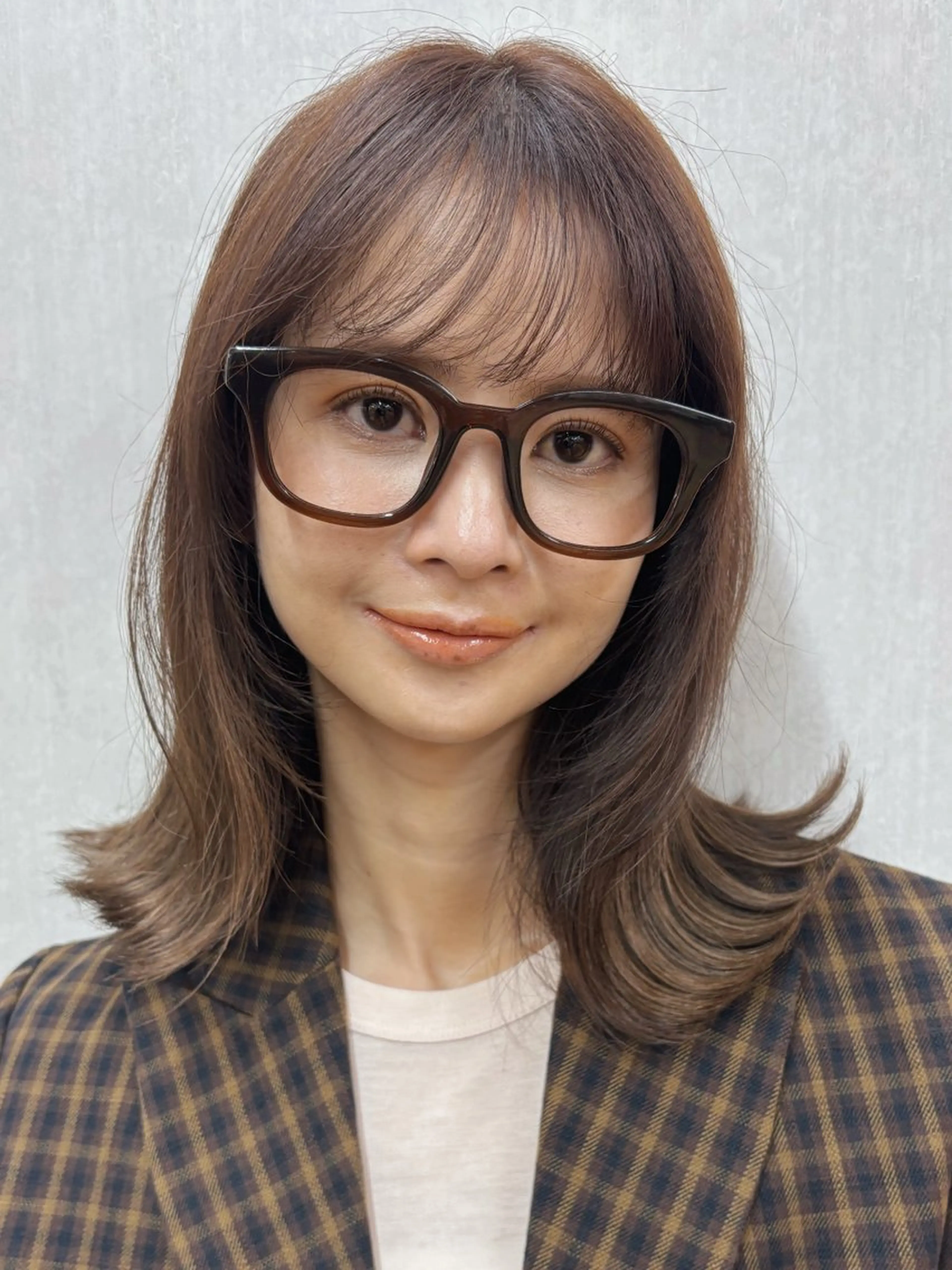 ミディアム チョコレートブラウン カット ヘアカラー ボブ/ミディアム 親しみやすさ/さくらのヘアスタイル