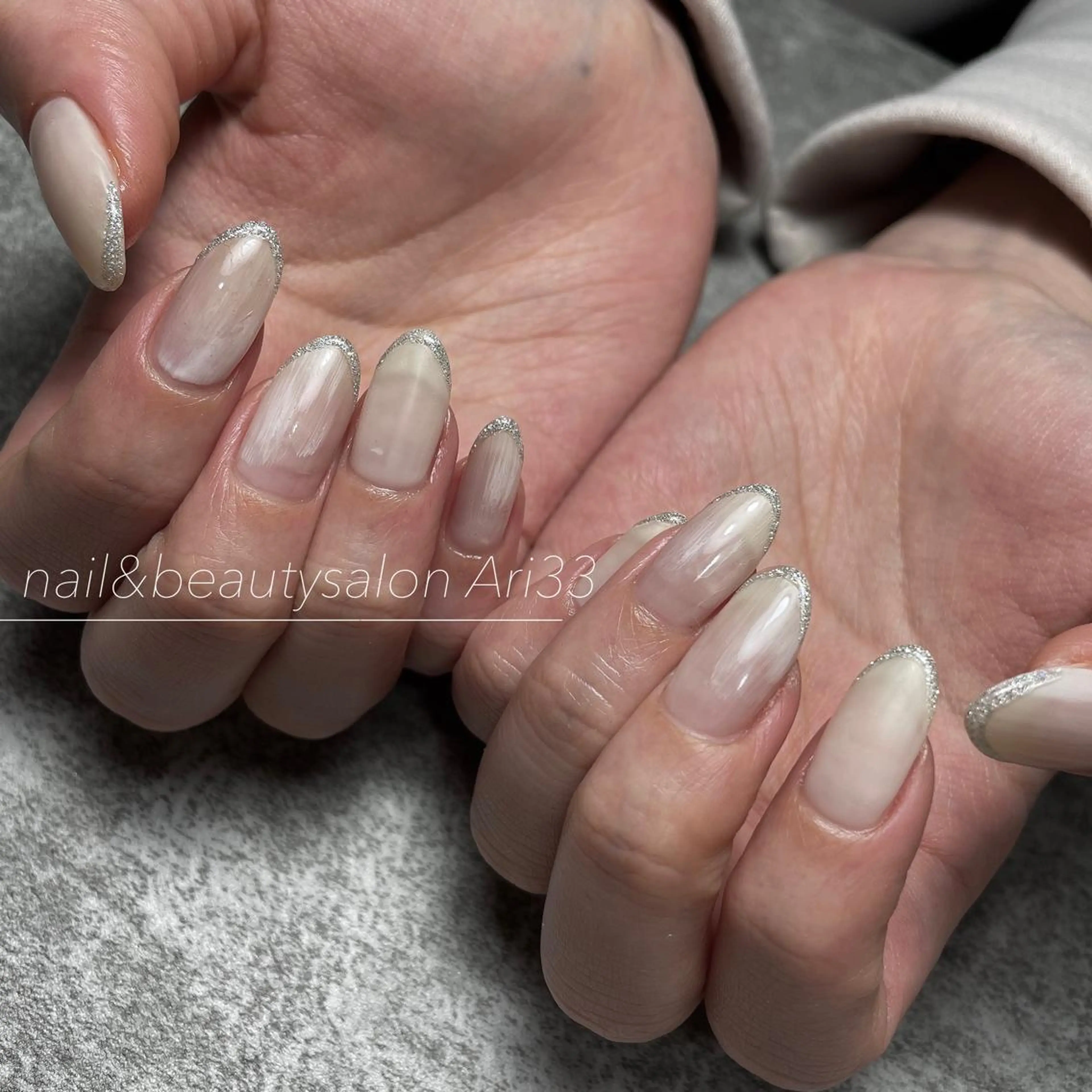 ネイル フラッシュネイル フレンチネイル ニュアンスネイル ハンドネイル プライベートサロン Ari33nailのネイルデザイン