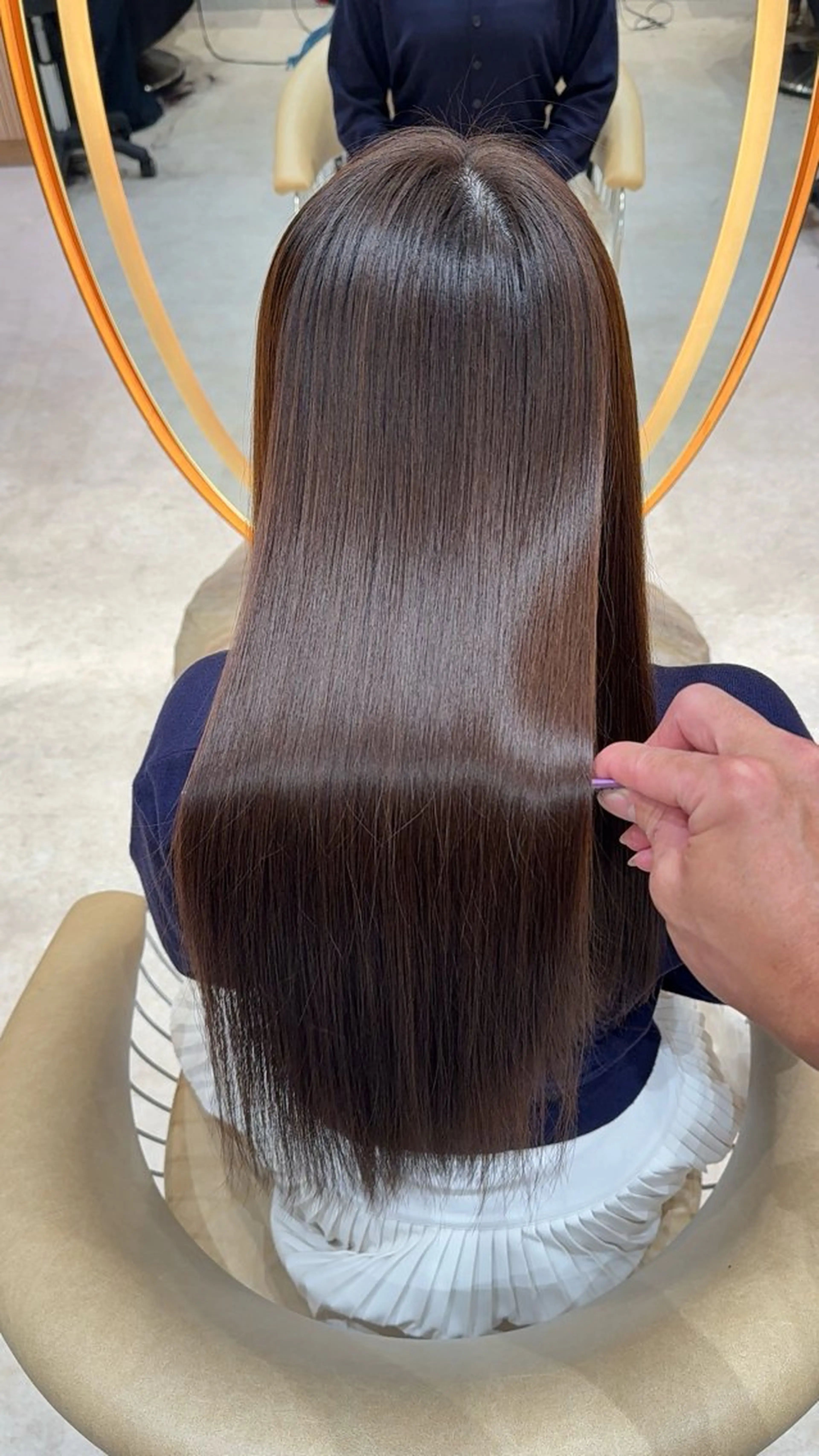 ロング カラー カット ヘアカラー 縮毛矯正 レイヤー❣️縮毛矯 川村利幸のヘアスタイル