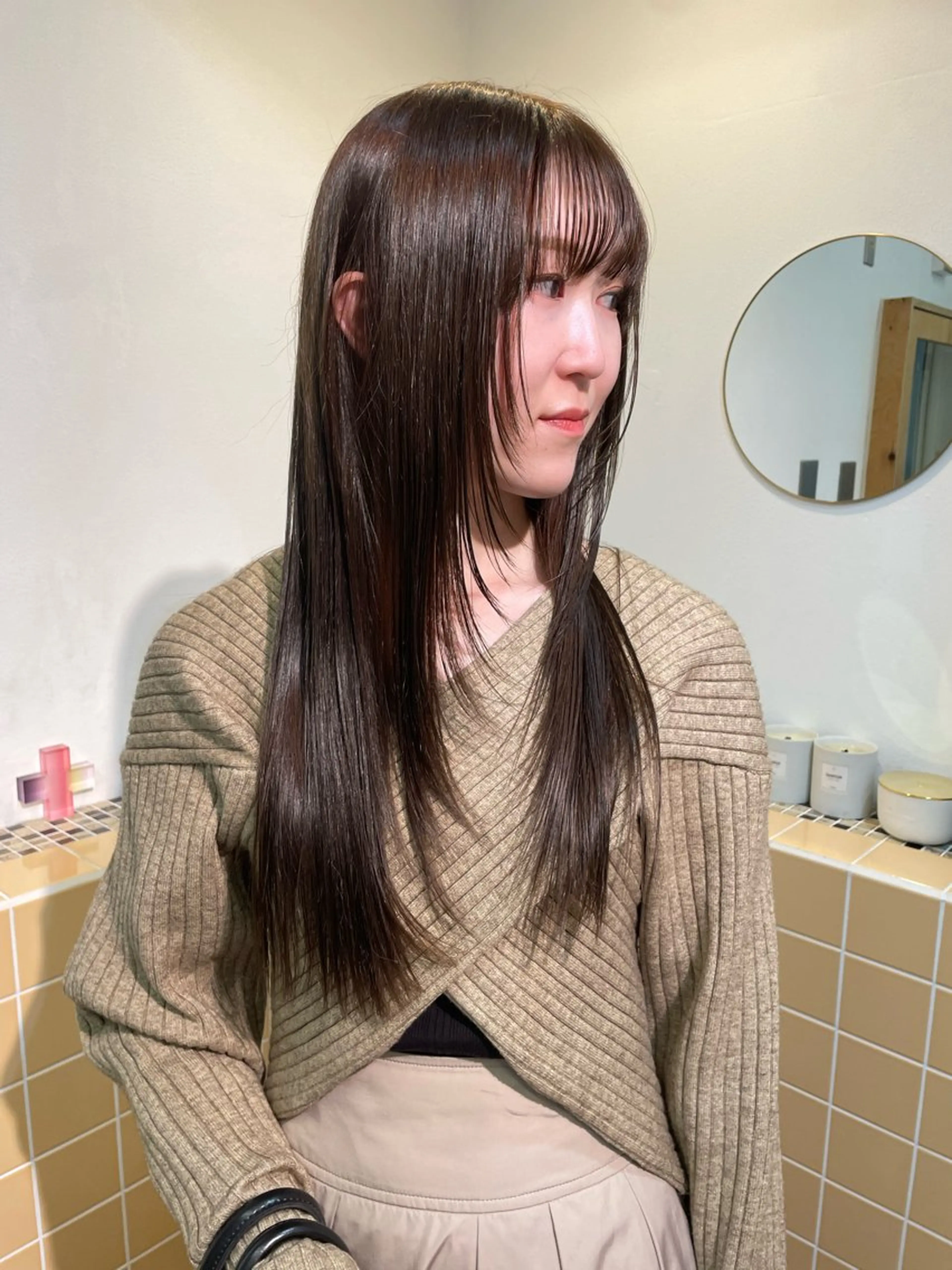 ロング カラー ヘアカラー トリートメント sakura🌸 レイヤー/韓国ヘアのヘアスタイル