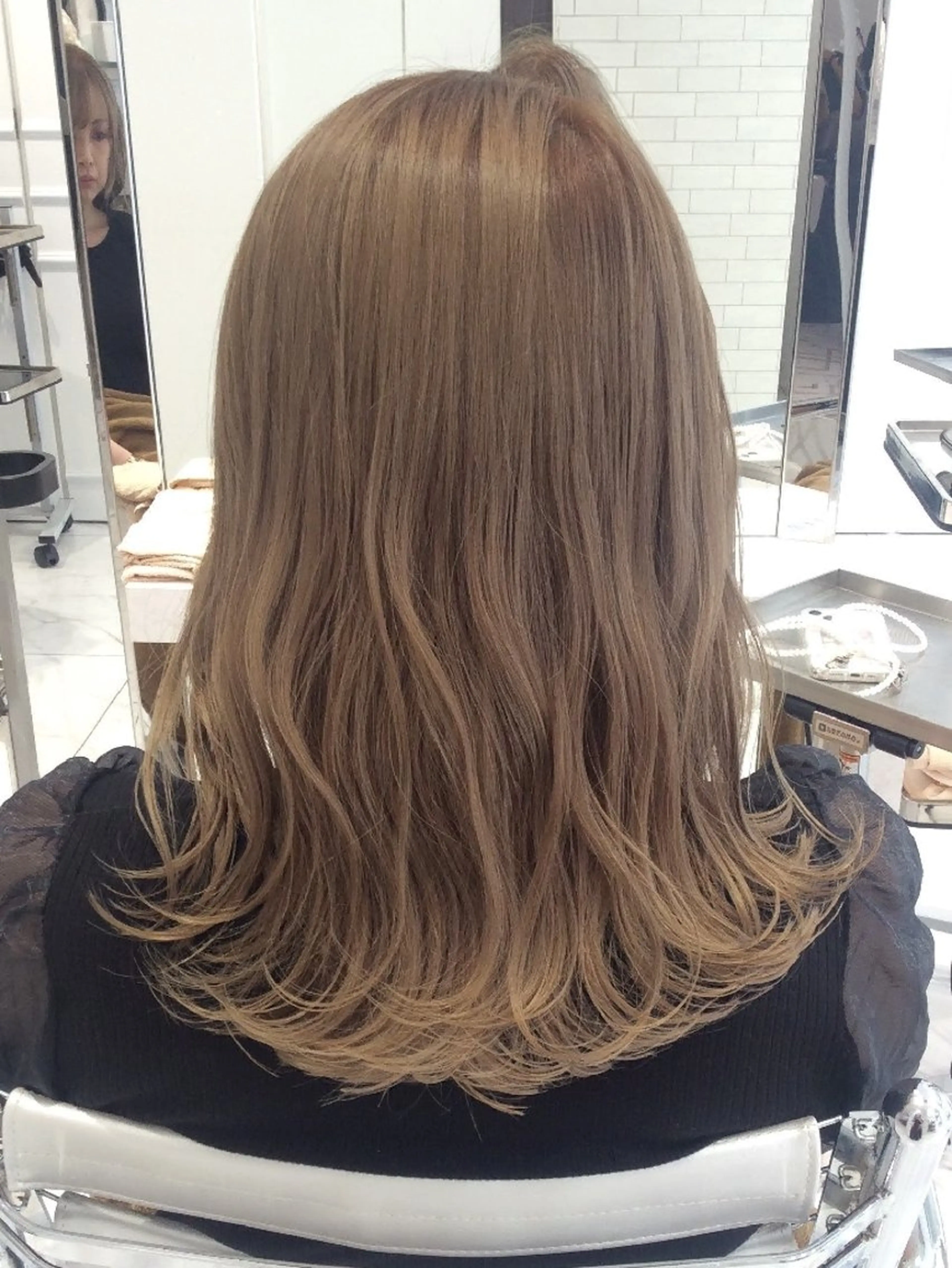 セミロング カラー カット ヘアカラー トリートメント ✨ブリーチなし透明感 カラー✨ゆりかのヘアスタイル