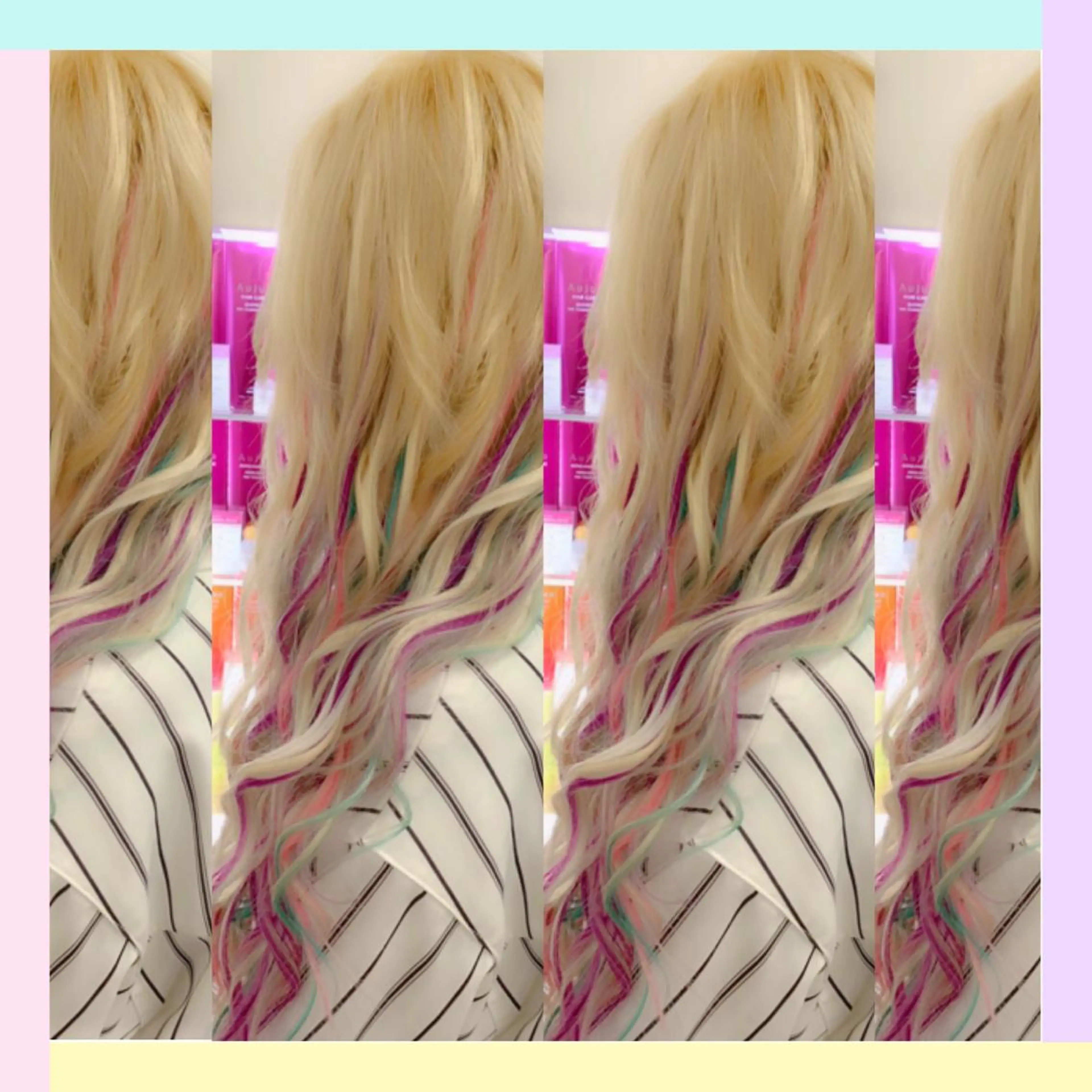 ロング カラー カット ヘアカラー エクステ れん/ハイトーン /エクステ/韓国風のヘアスタイル