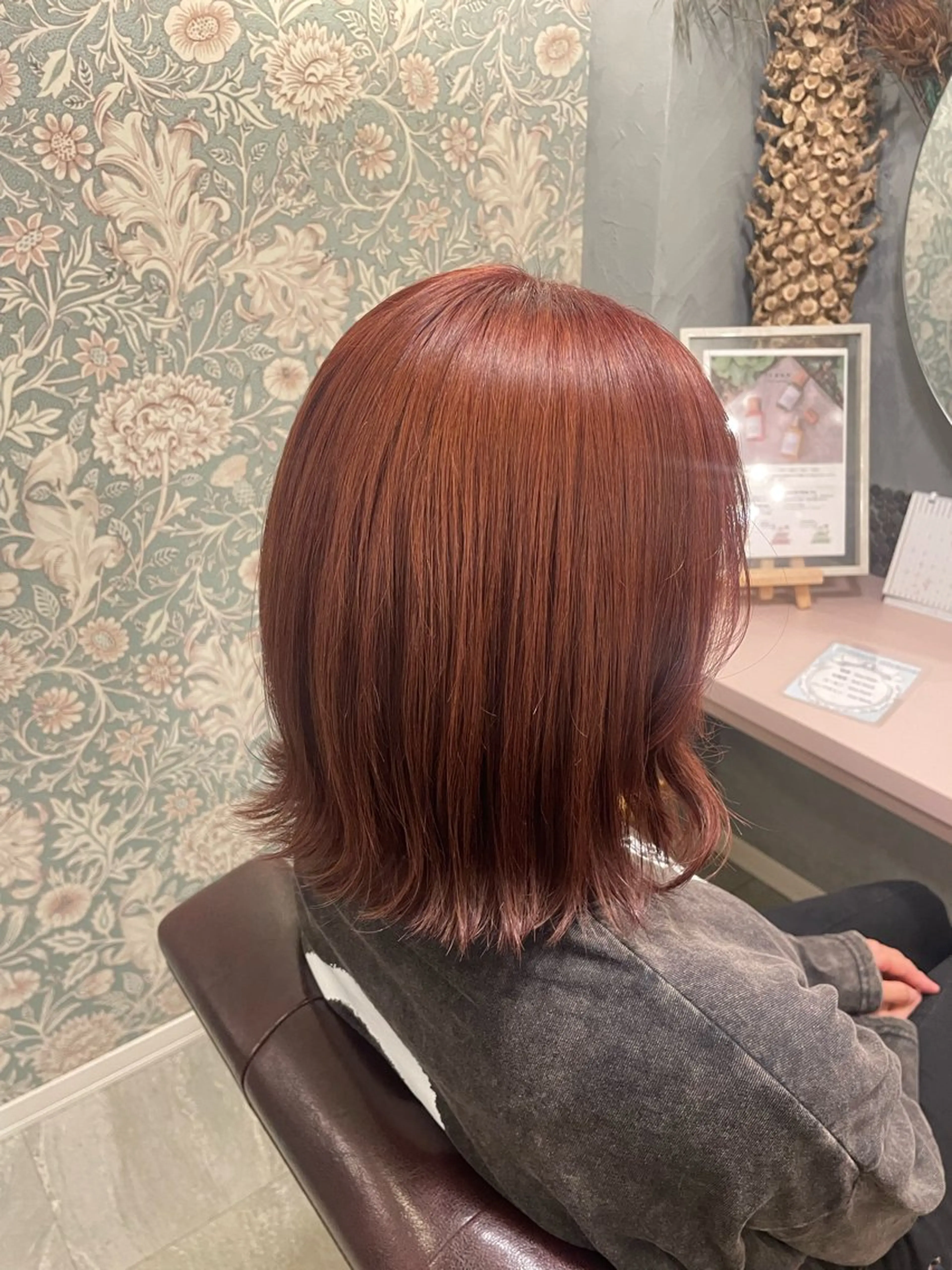 ミディアム ピンクブラウン hair make echo滿木あい花のヘアスタイル