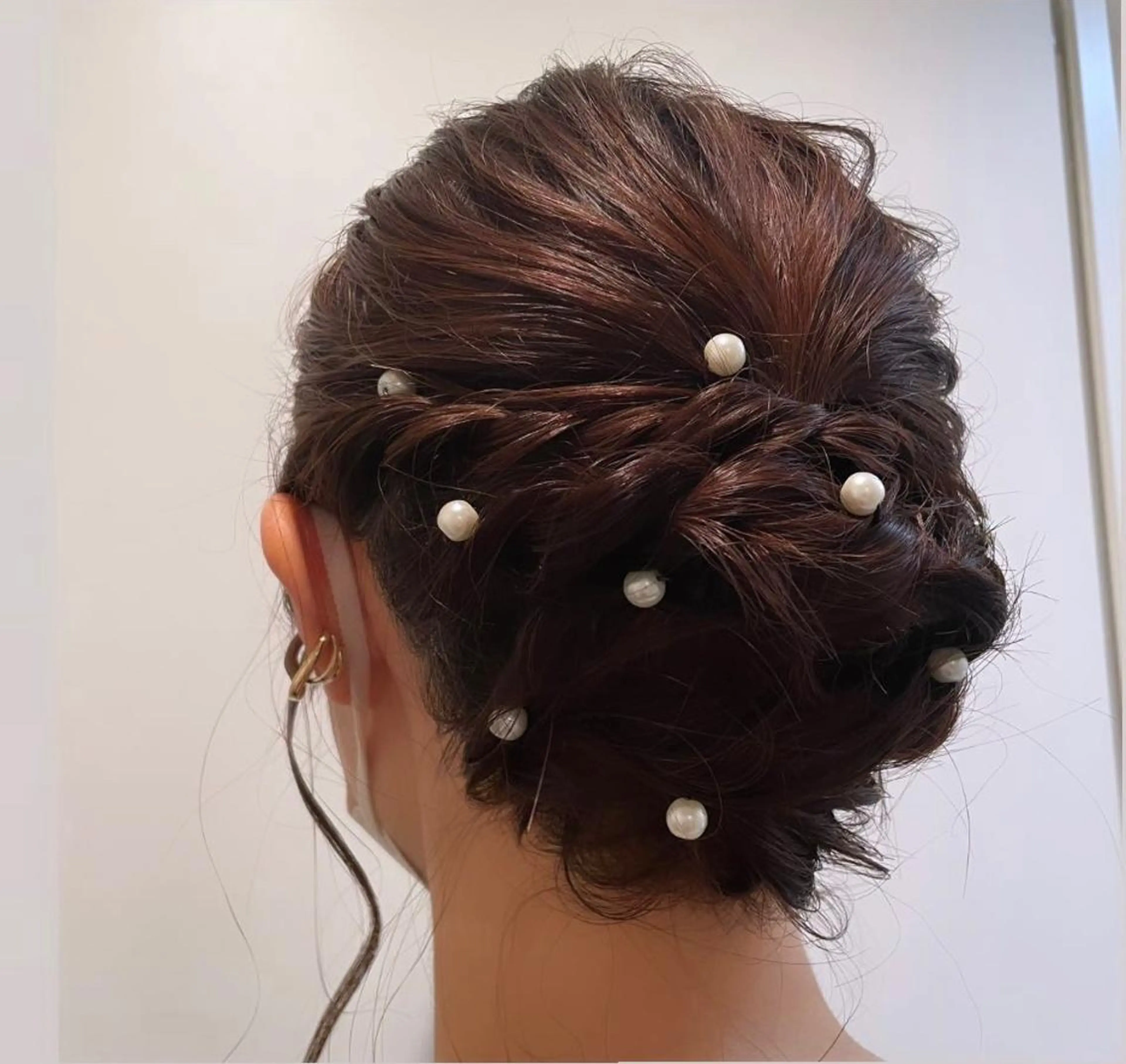 結婚式参加用まとめてセット(ヘアセット＋ヘアアクセ＋イヤリング)の写真