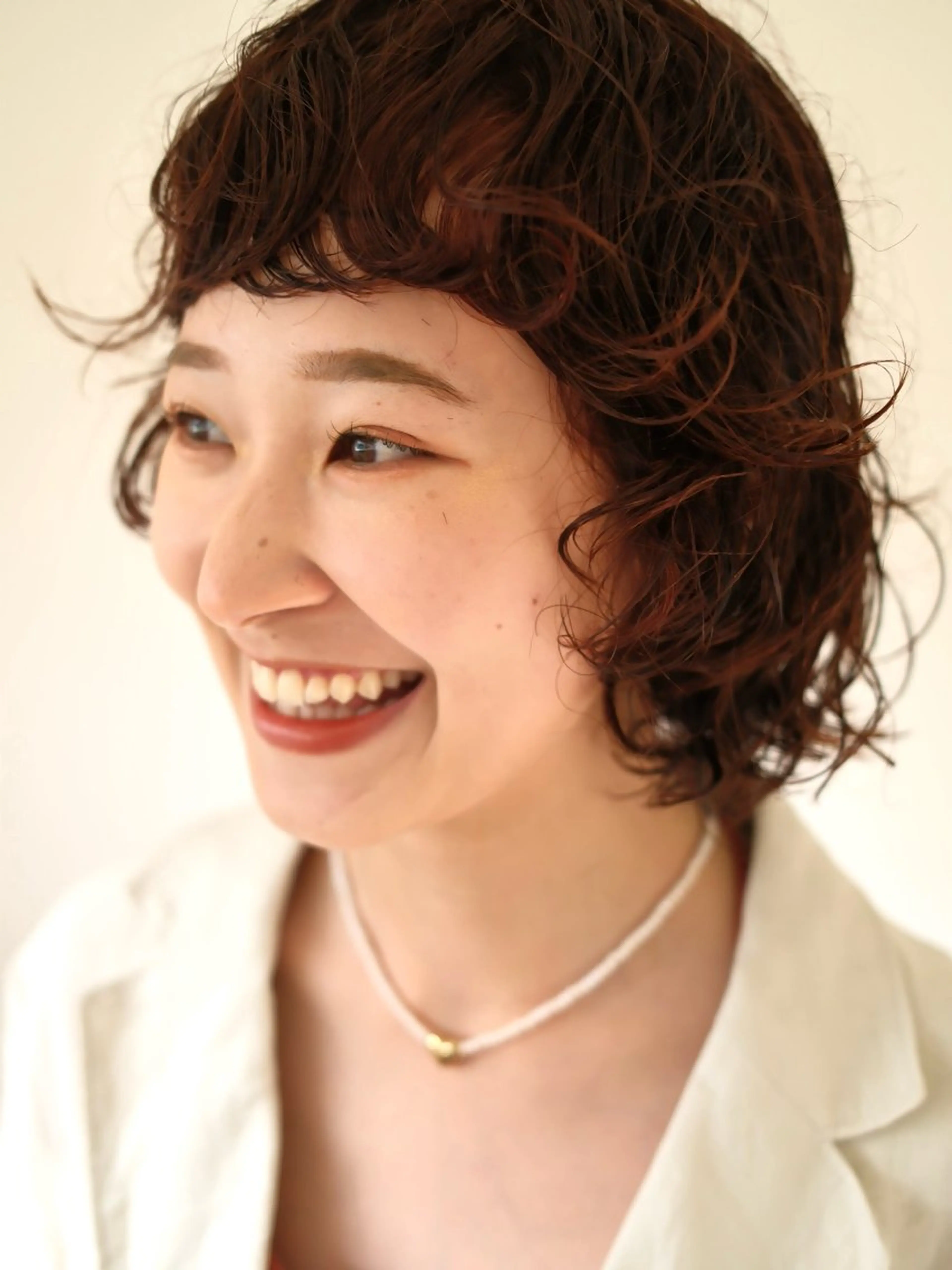 ショート カラー パーマ オレンジ ボブ レイヤーカット カット ヘアカラー パーマ トリートメント tetohair 森田浩平のヘアスタイル