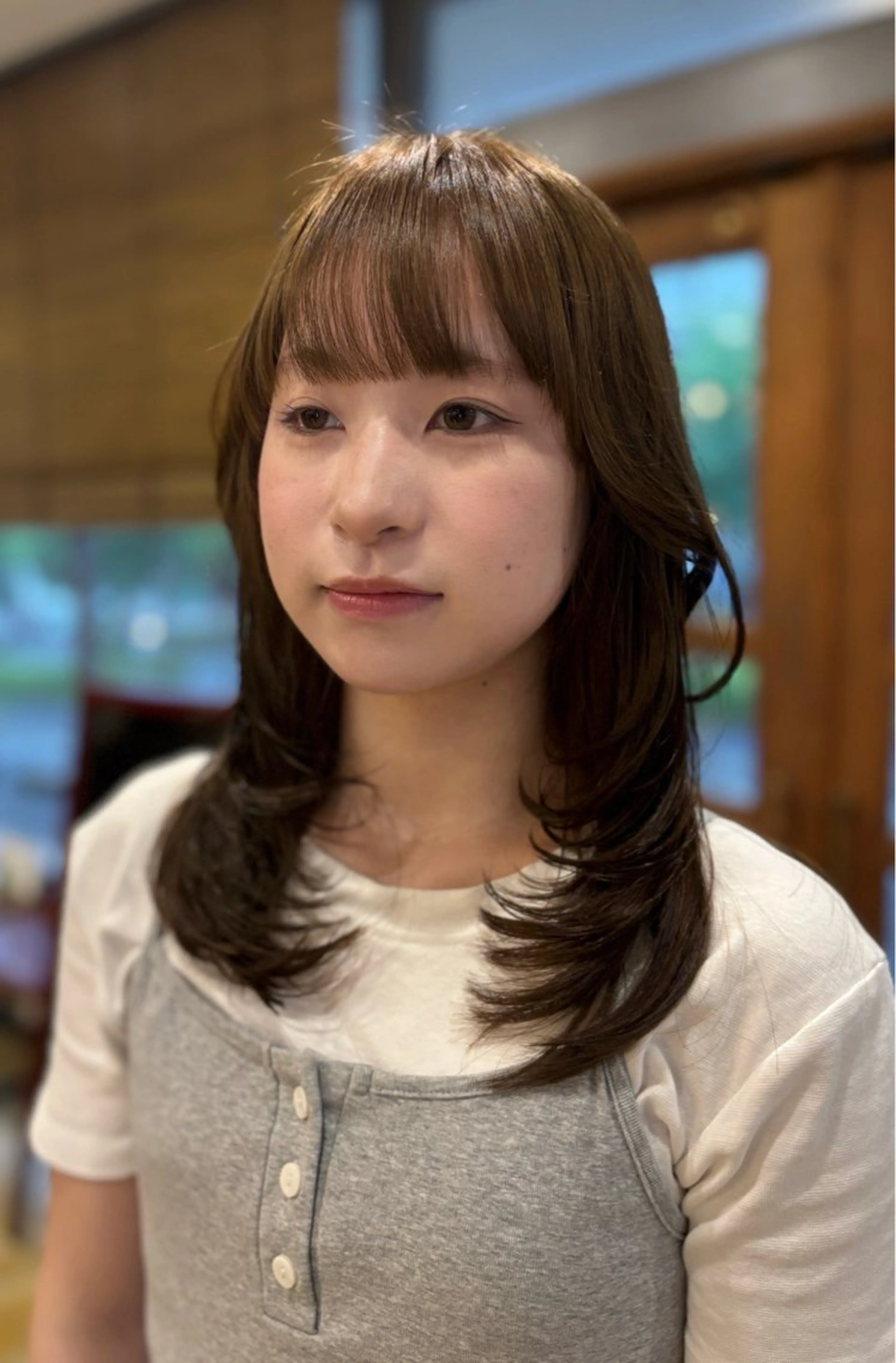 セミロング ハイレイヤー レイヤーカット カット ヘアカラー トリートメント カノエ下関熊野店 /AOIのヘアスタイル