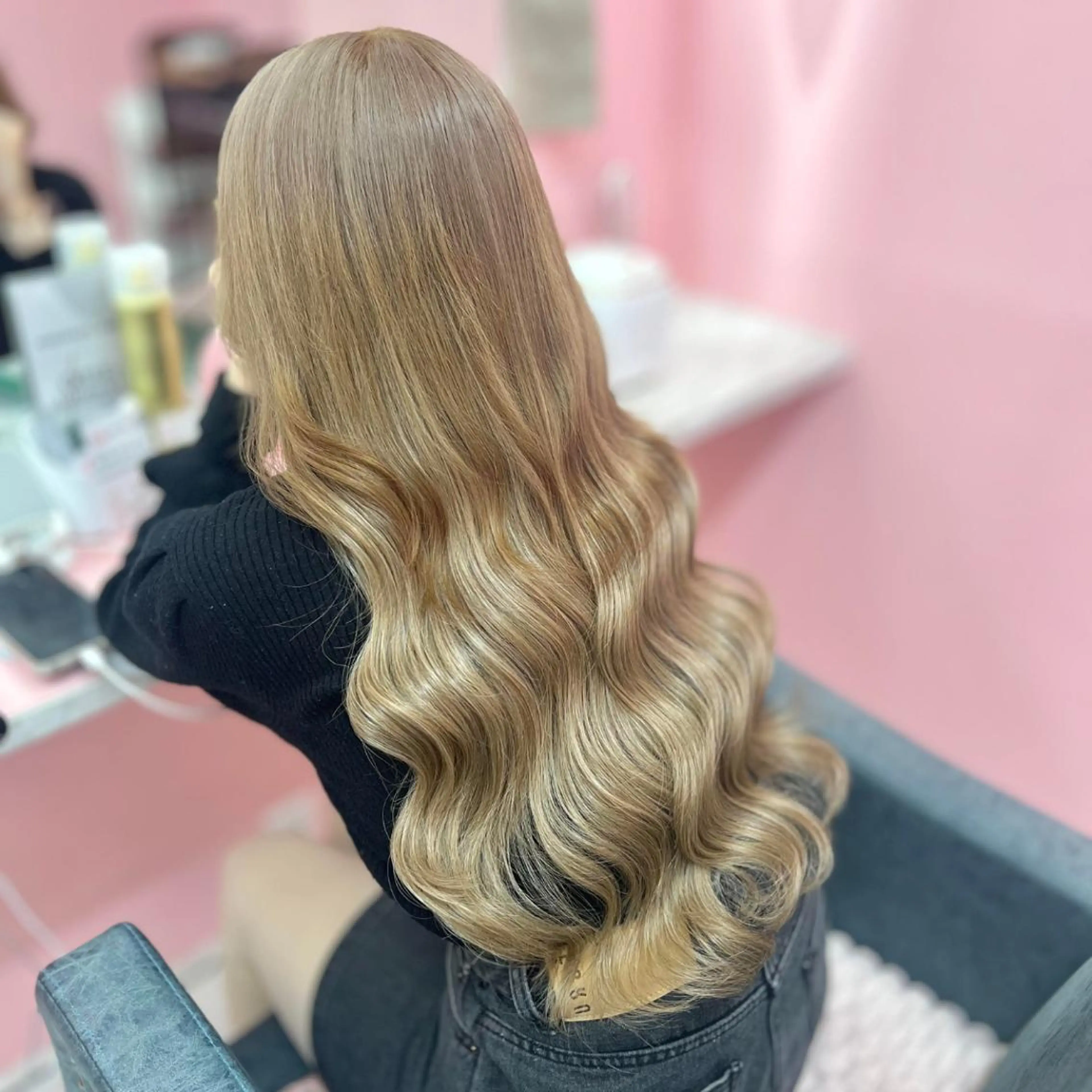 ロング エクステ 韓国風ヘア ヘアカラー SEASON 大阪梅田駅徒歩7分のヘアスタイル