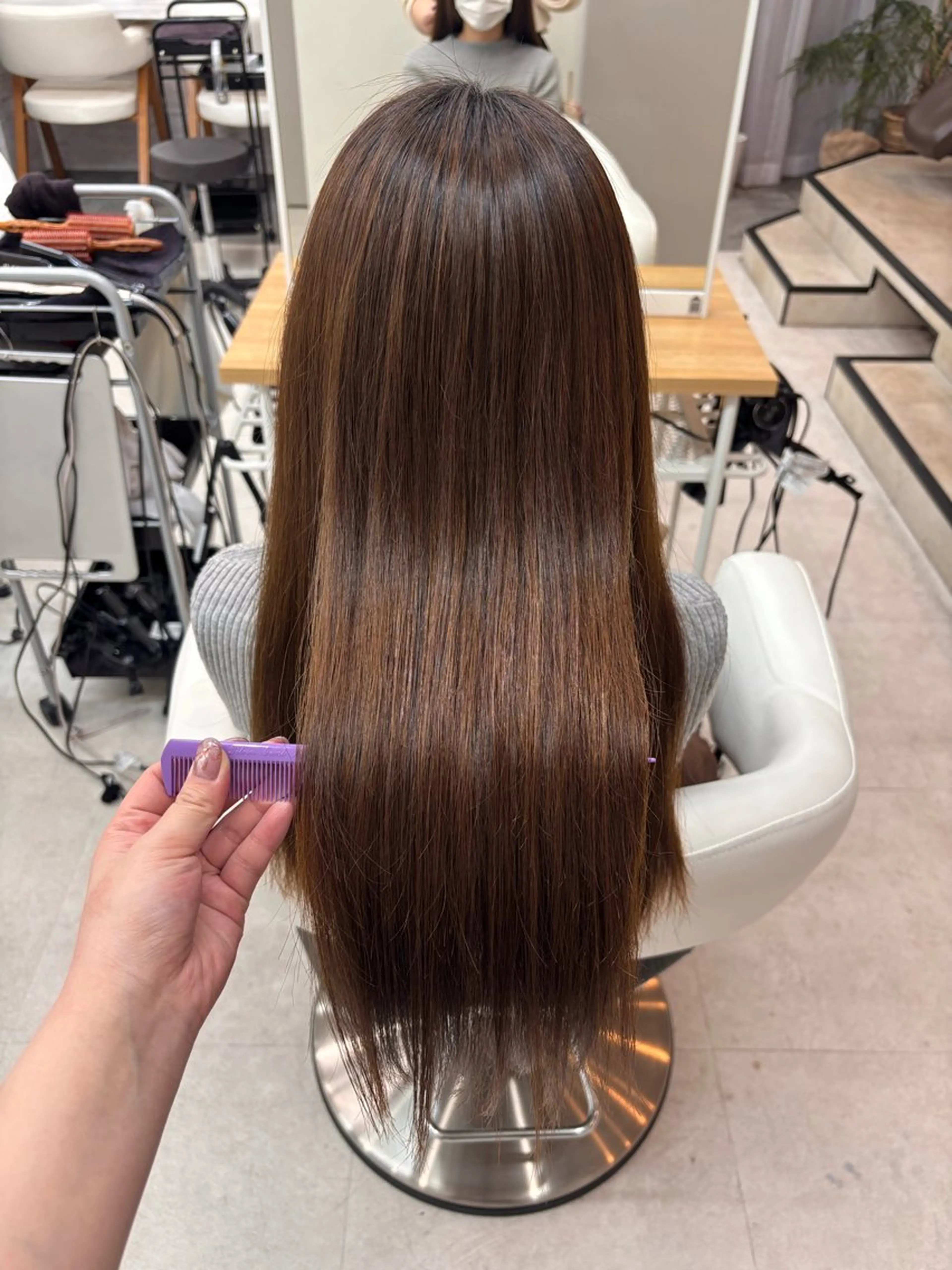 セミロング 縮毛矯正 トリートメント 𝗆𝗂𝗒𝗎 🐈‍⬛🎀のヘアスタイル