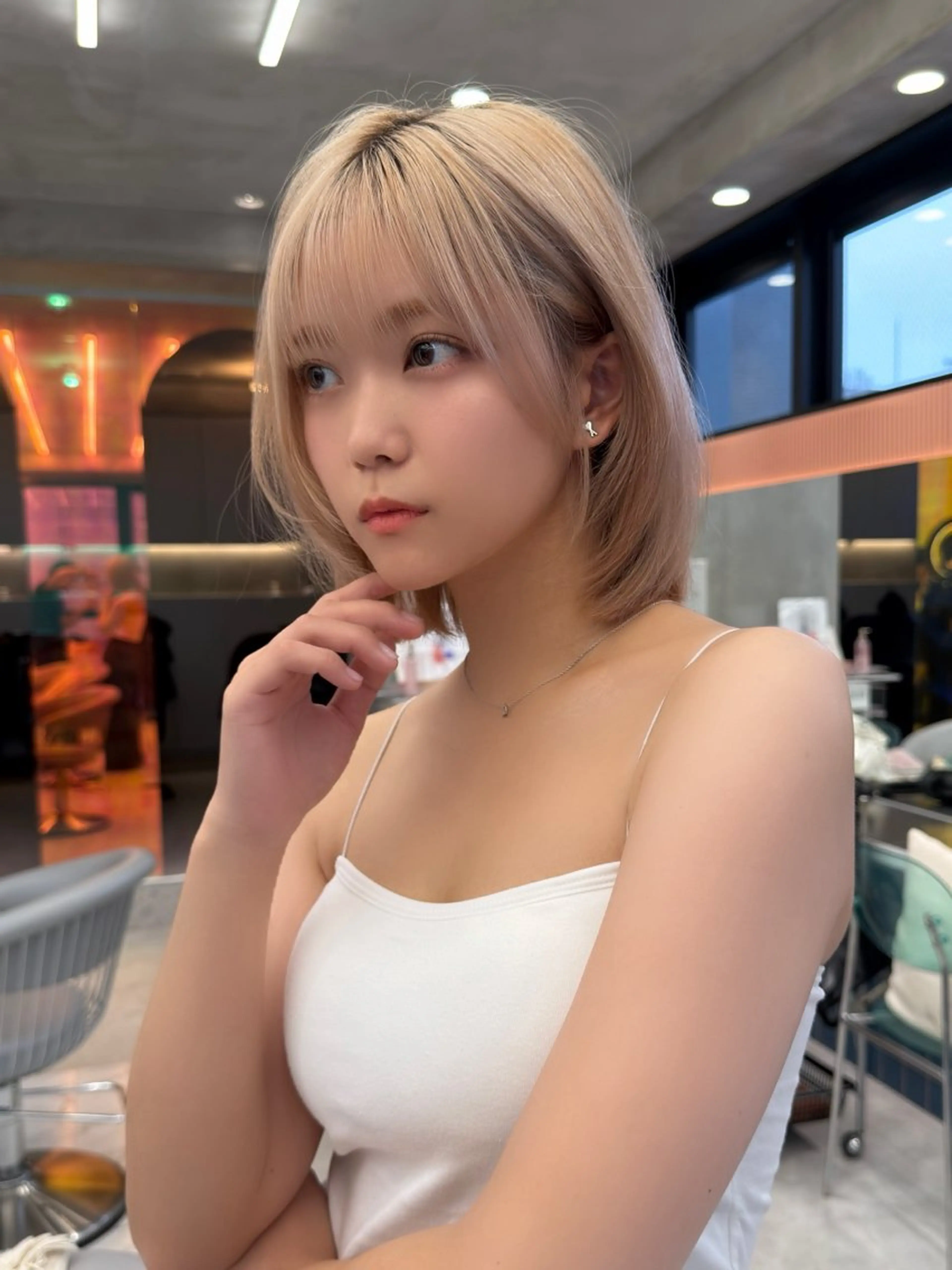 ミディアム カラー 透明感カラー ハイトーンカラー ボブ 小顔カット カット ヘアカラー トリートメント 🍀小川大輔🍀 ボブ/ブリーチ🥇のヘアスタイル
