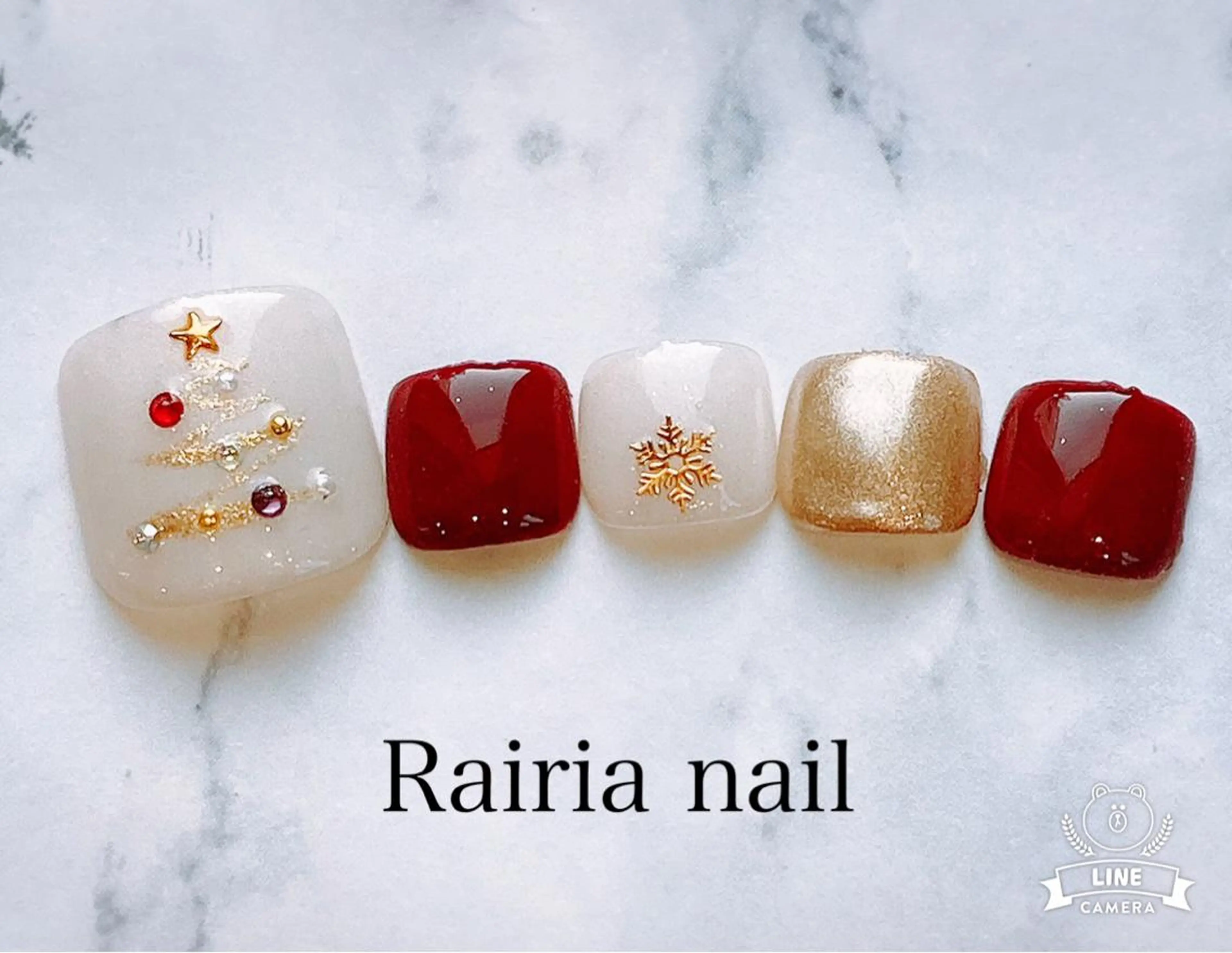 ネイル アートネイル フットネイル ジェルネイル パラジェル 冬ネイル Rairia nail本八幡店のネイルデザイン