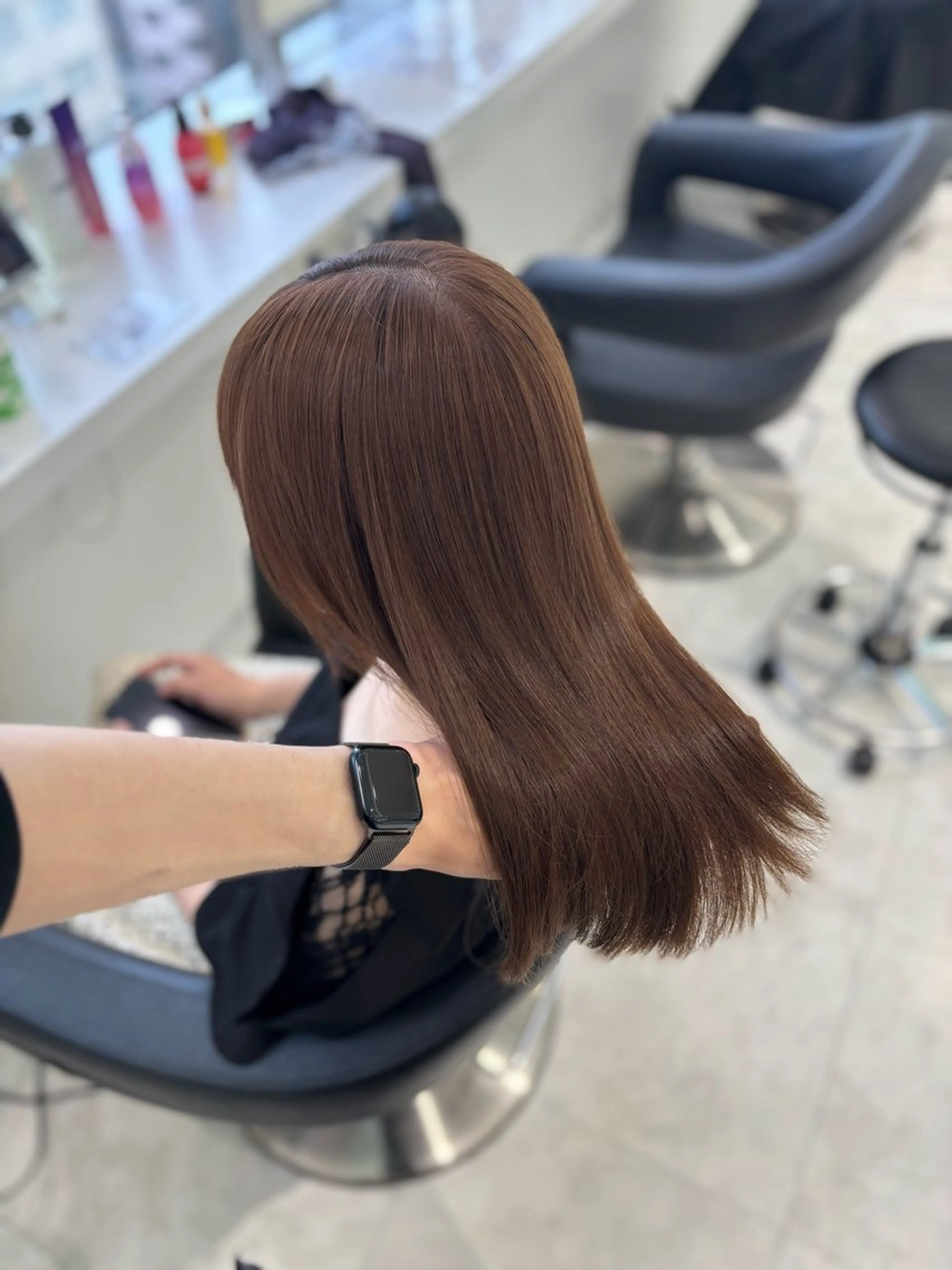 ロング カラー ヘアカラー トリートメント ヘッドスパ ヘアセット 流行りの透明感カラー ×縮毛矯正🤍ユウのヘアスタイル