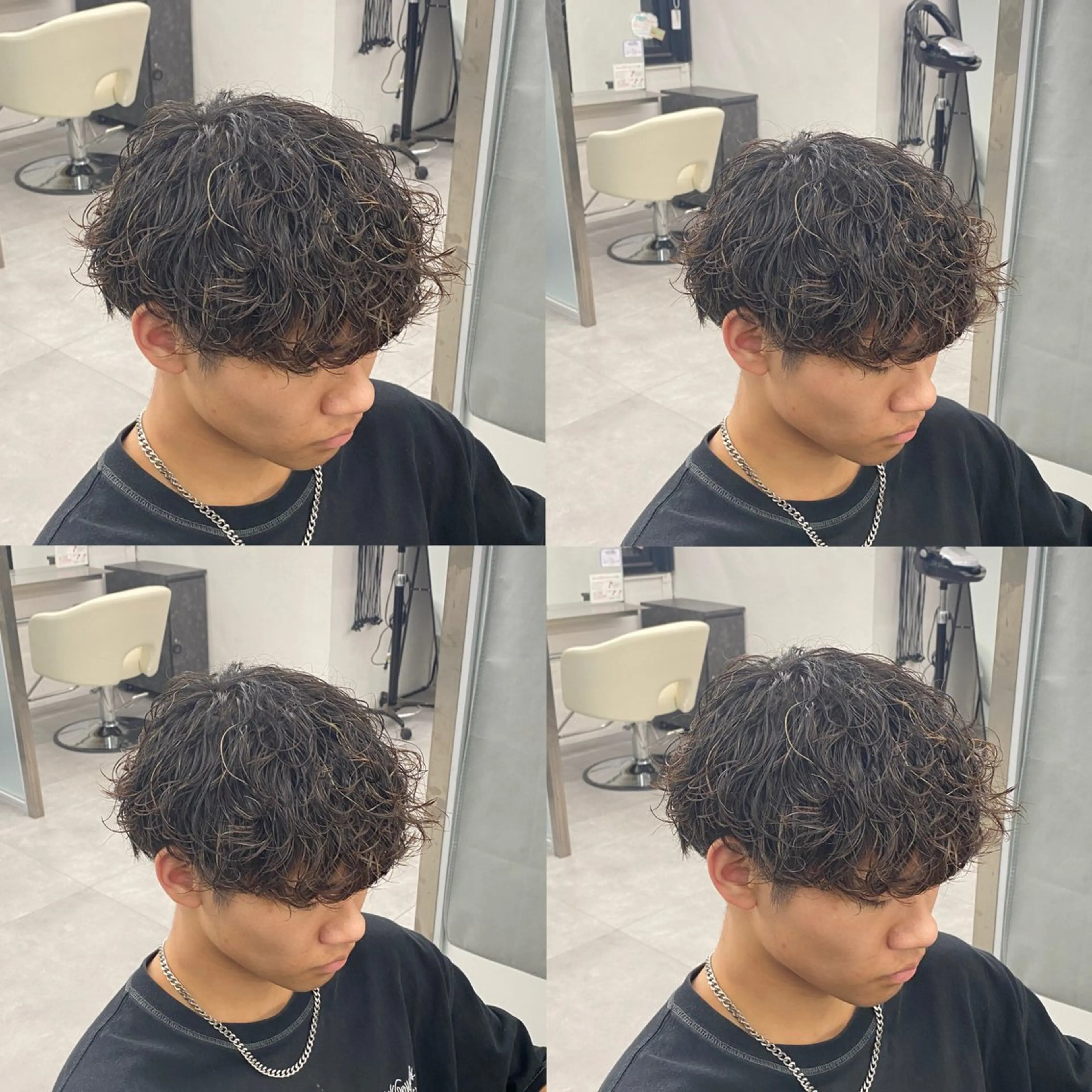 ショート メンズ メンズパーマ 刈り上げ 江坂トレンド韓国風 髪質改善shinoのヘアスタイル