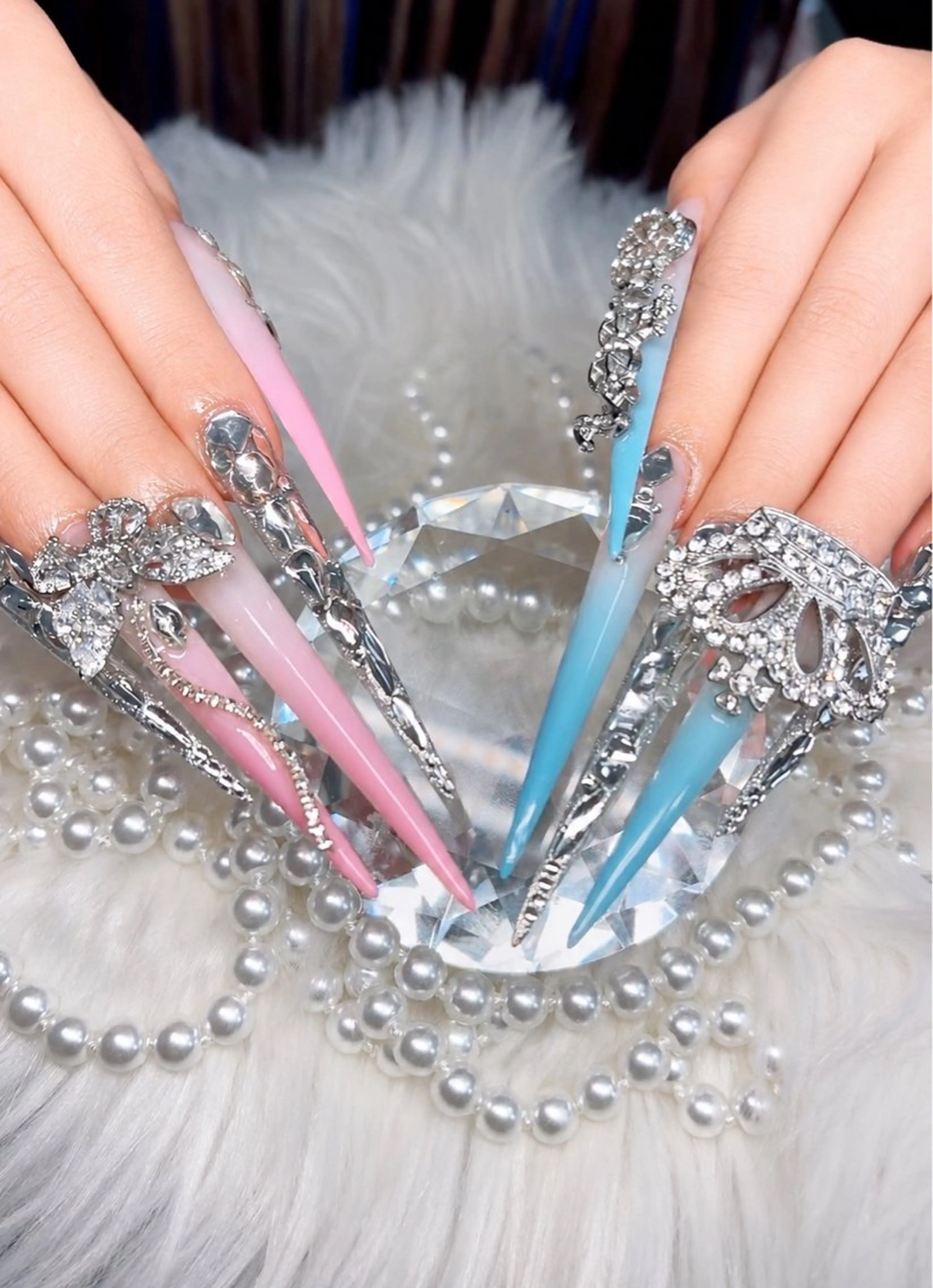 ネイル アートネイル オーロラネイル チークネイル 長さ出し フットネイル Chan nailsのネイルデザイン