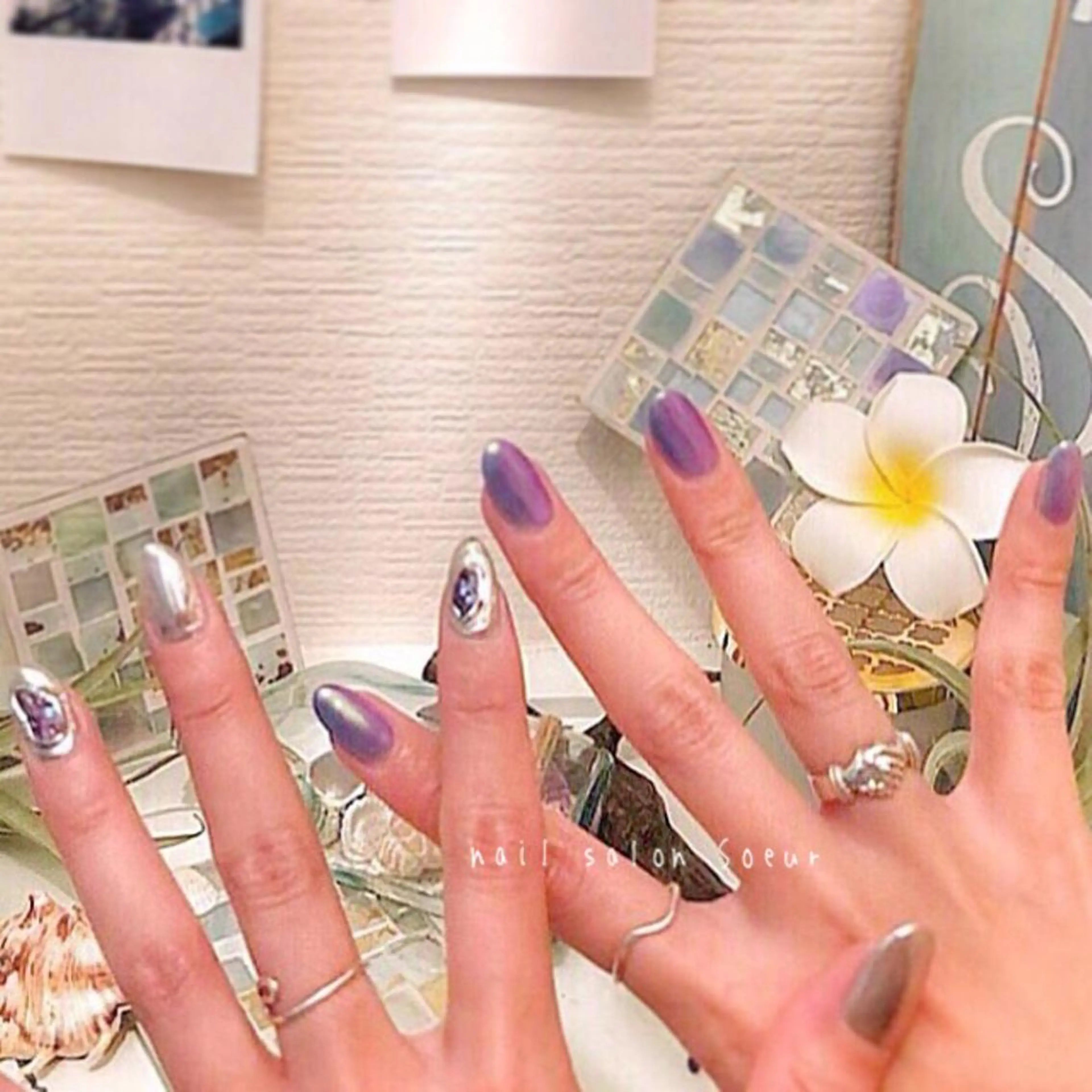 ネイル アートネイル ジェルネイル マットネイル ミラーネイル 持ち込み ハンドネイル nail salon Soeurのネイルデザイン