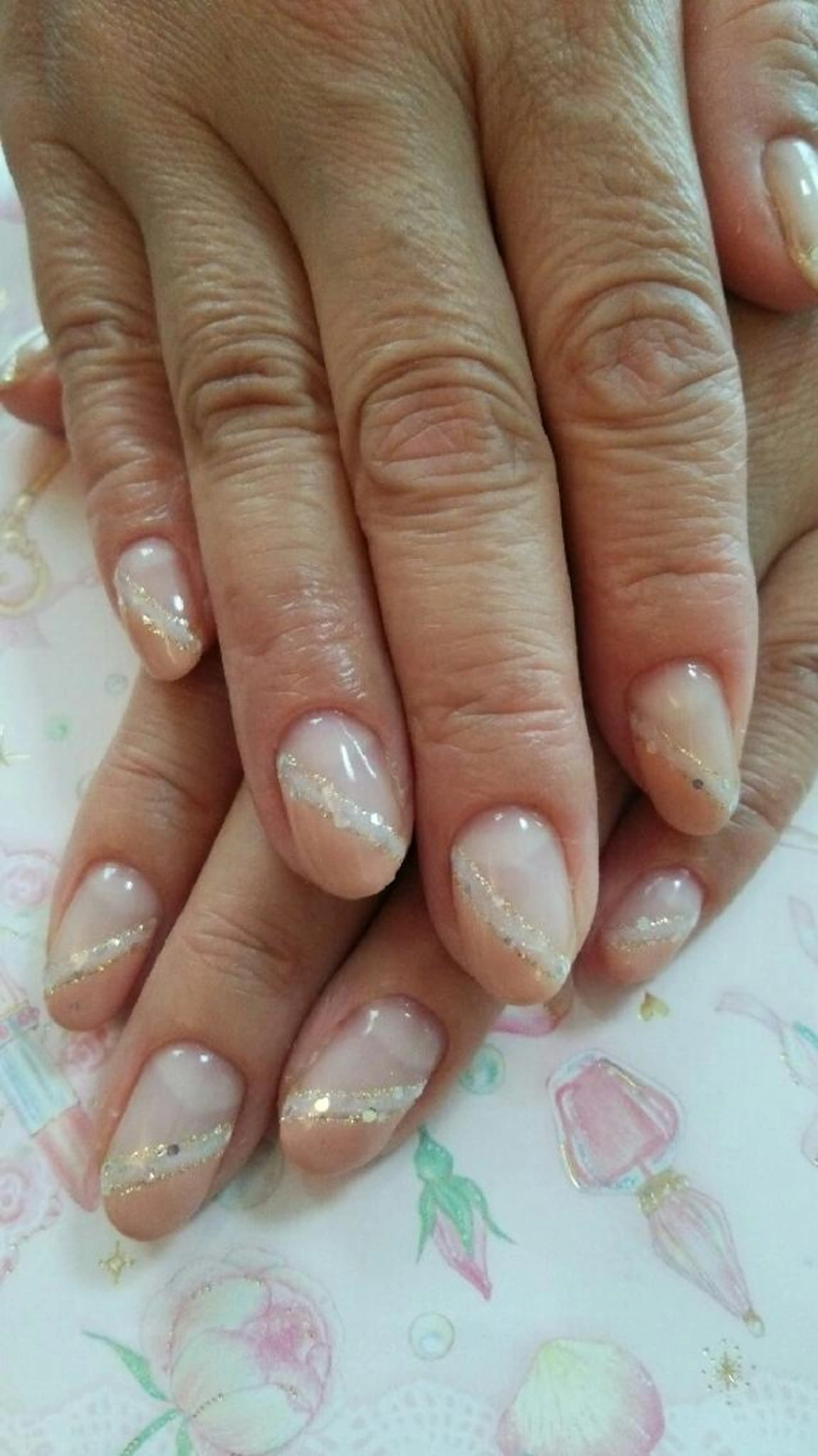 フレンチ+ラメラインの写真