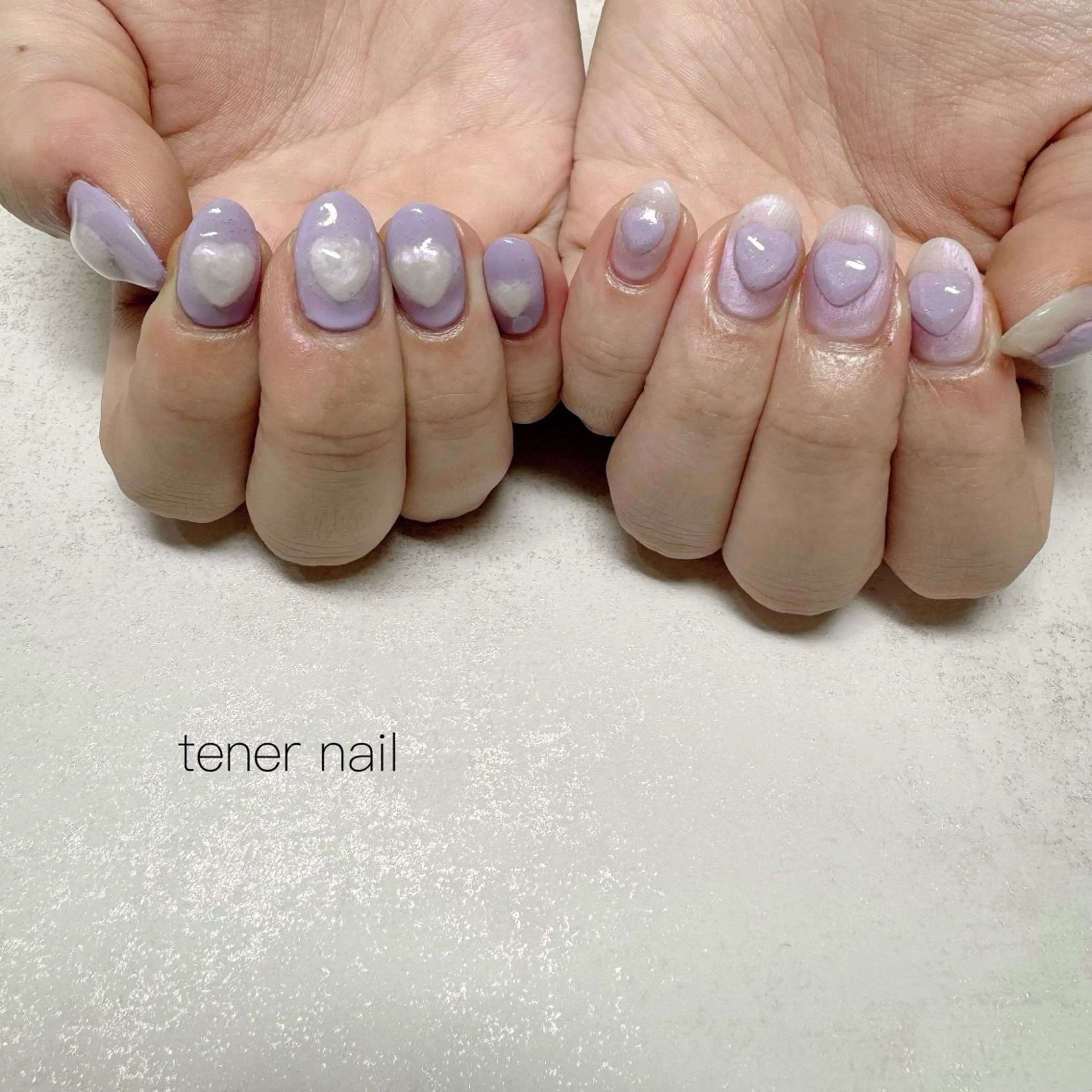 ネイル ハート ぷっくりネイル ハンドネイル テネルネイル tener nailのネイルデザイン