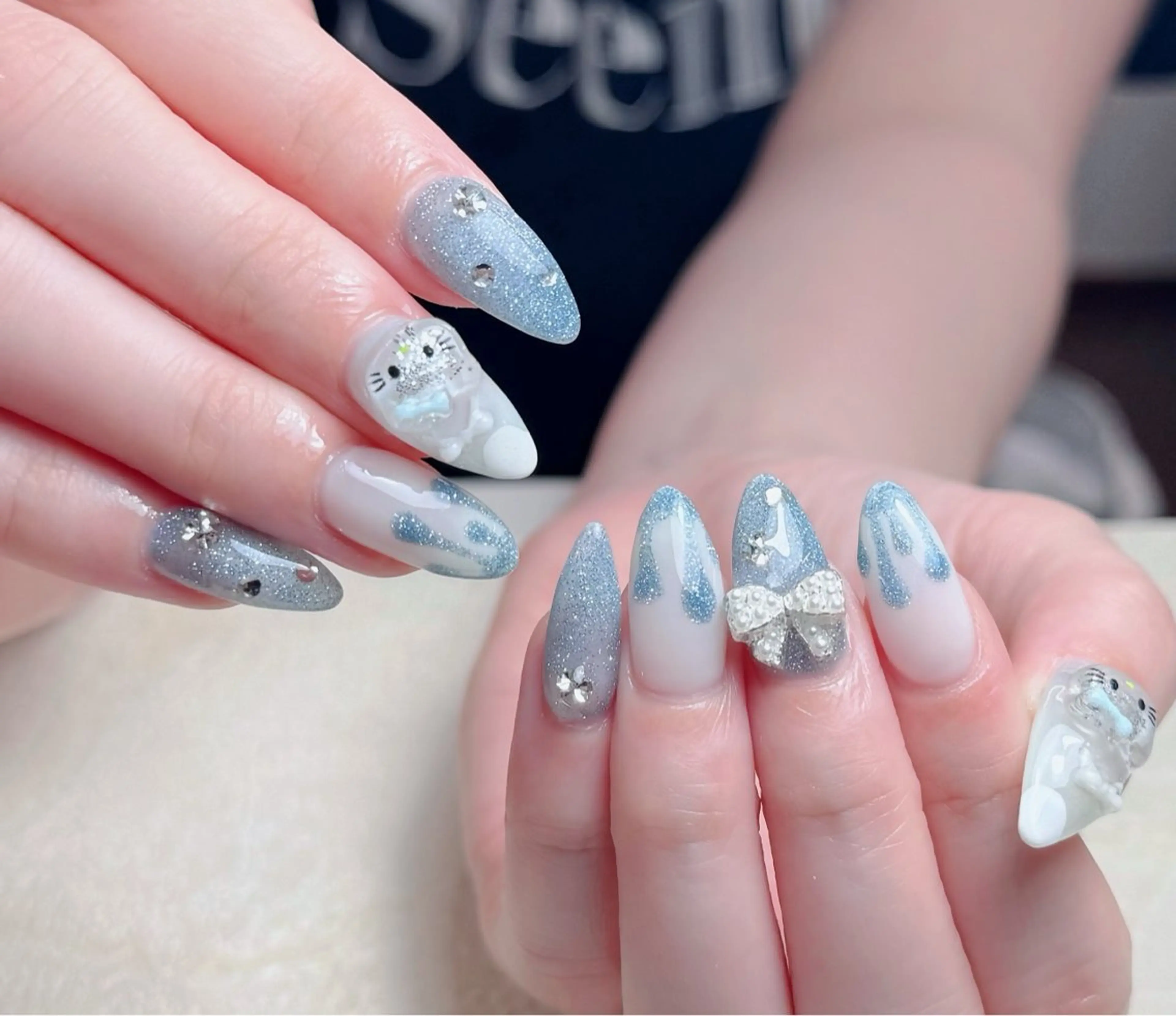 ネイル アートネイル 長さ出し フレンチネイル ジェルネイル ガーリー ハンドネイル 中野駅から2分 MEO NAILのネイルデザイン